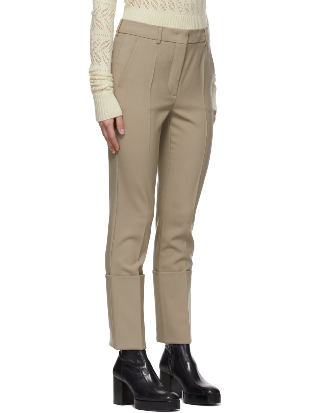Beige Peonie Trousers - 2