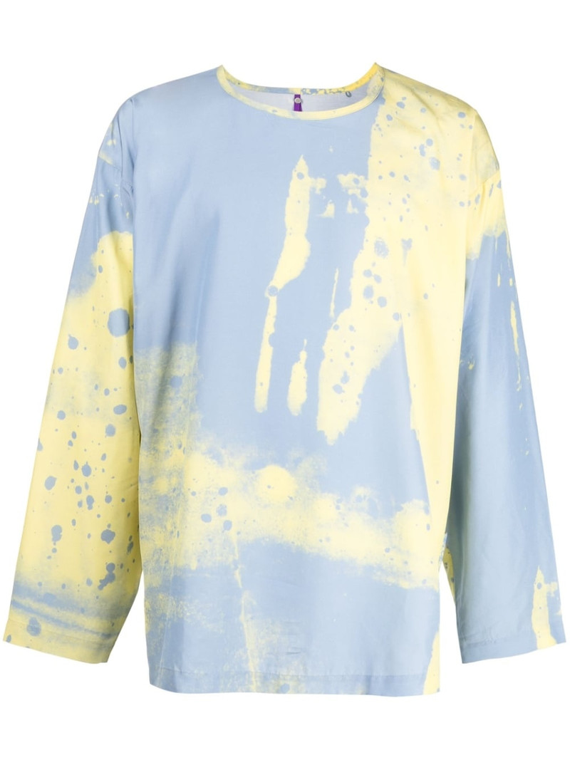 waistband-detail wide-sleeve top 1