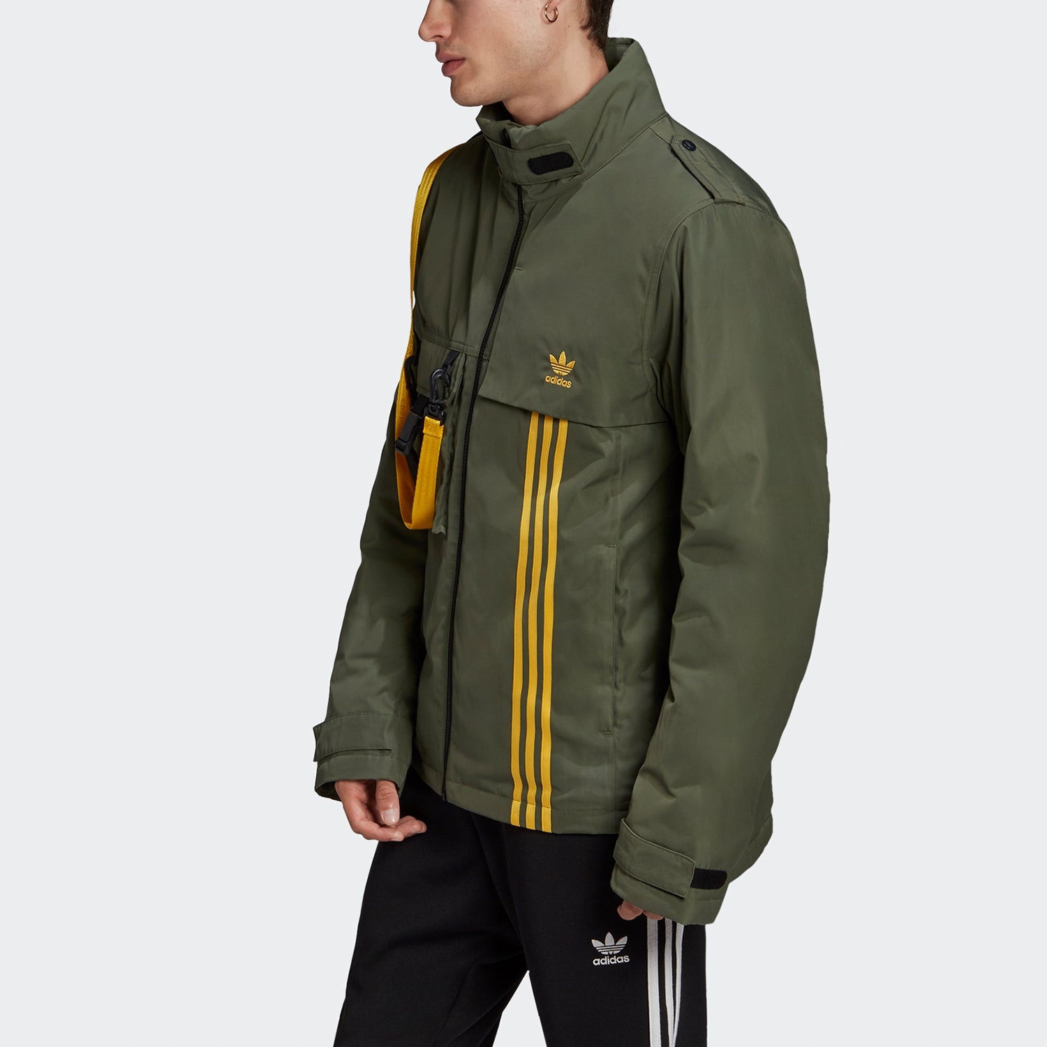 adidas originals Back Large logo Cargo Sports Down Jacket Basic Green GJ6737 - 4