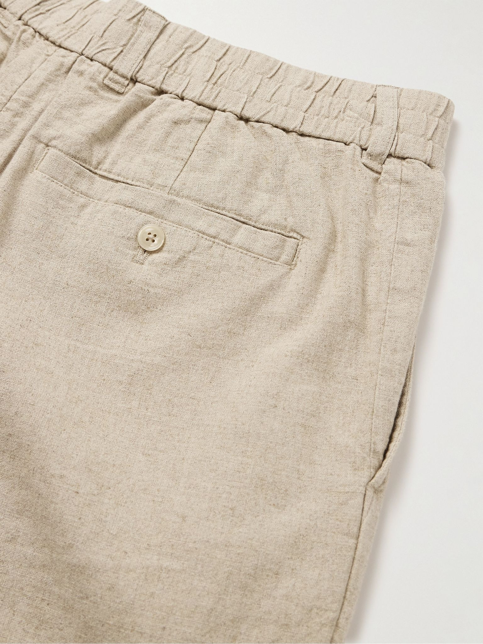 Billie 5397 Straight-Leg Linen and Organic Cotton-Blend Shorts Cream - 5