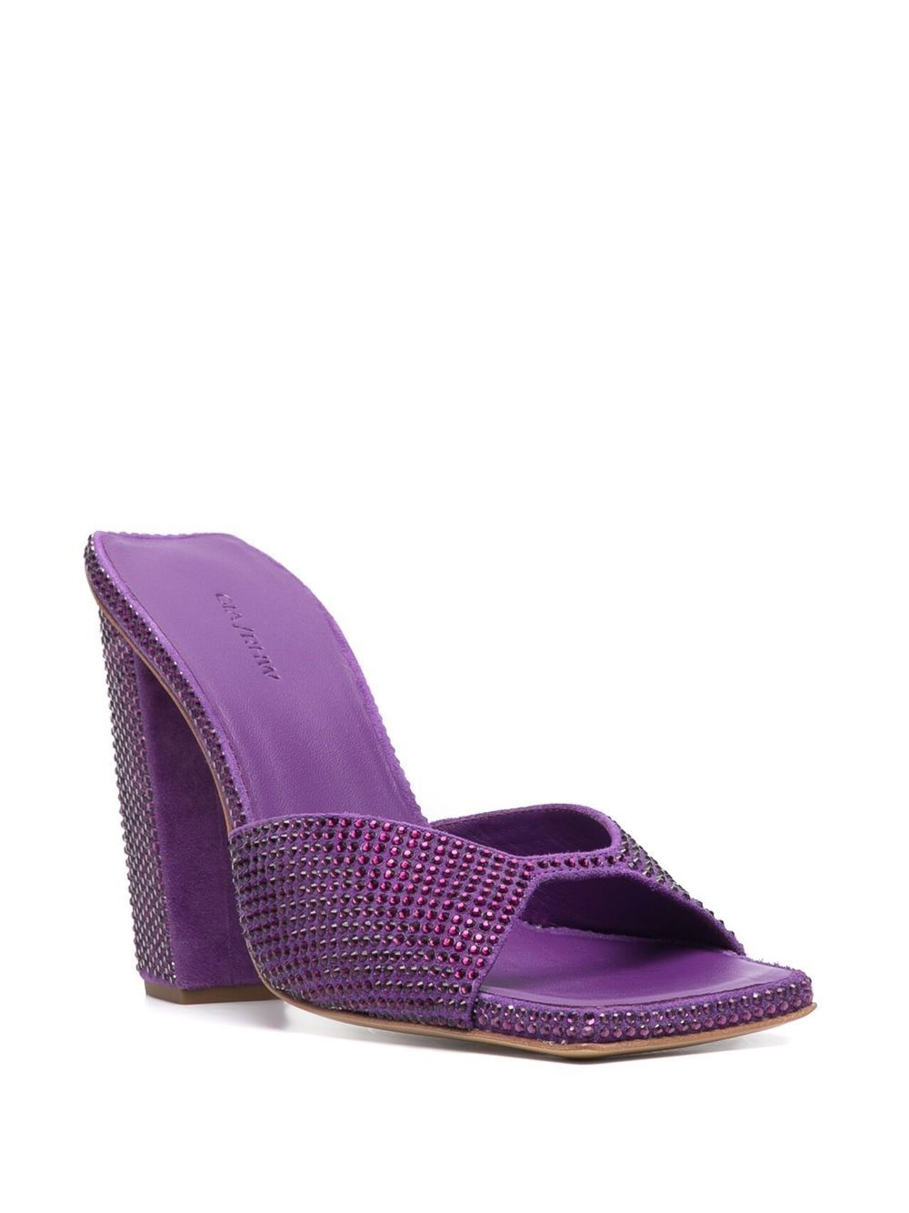 glass-crystal embellished mules - 2