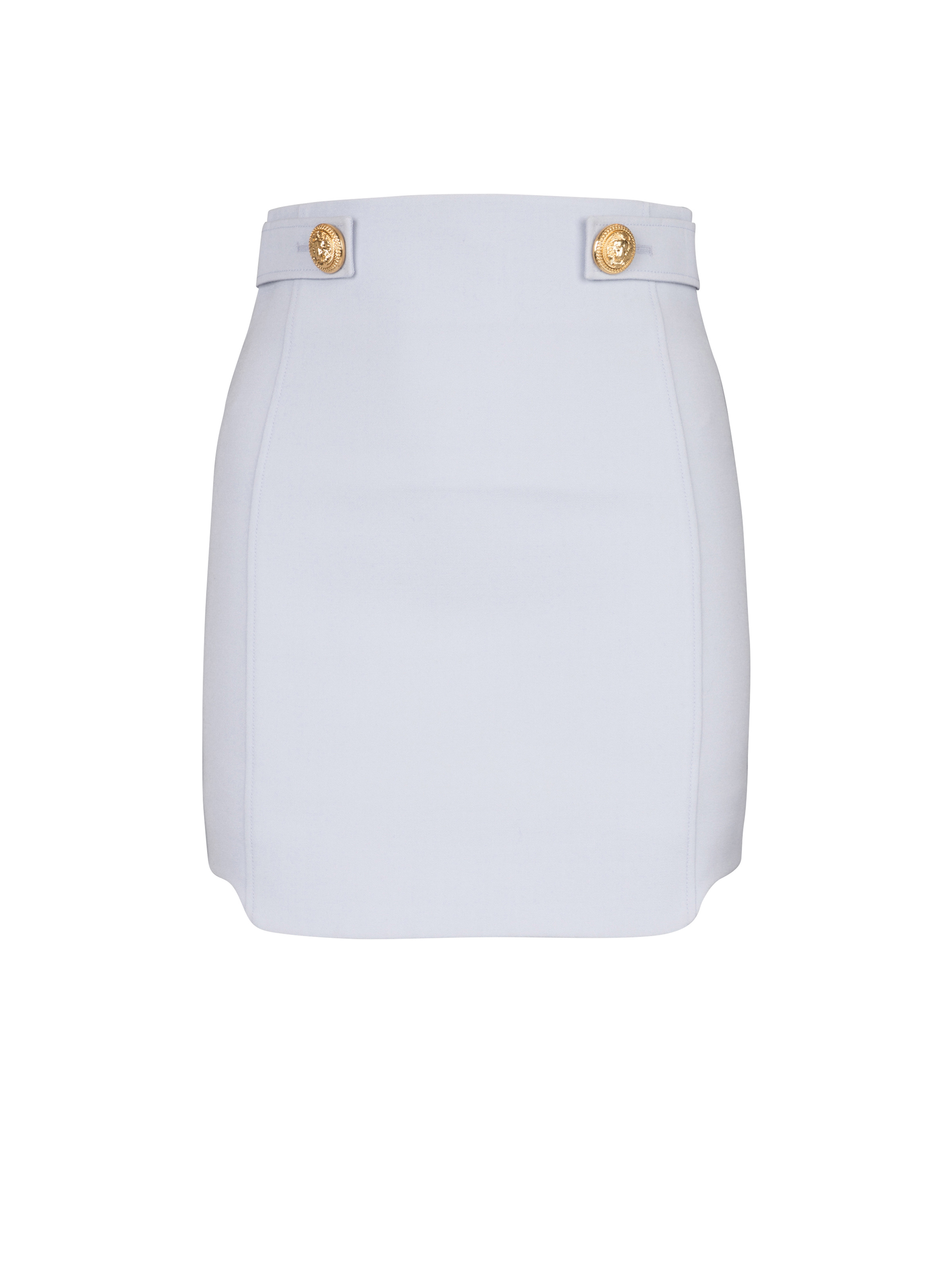 Short wool skirt with gold buttons - 1