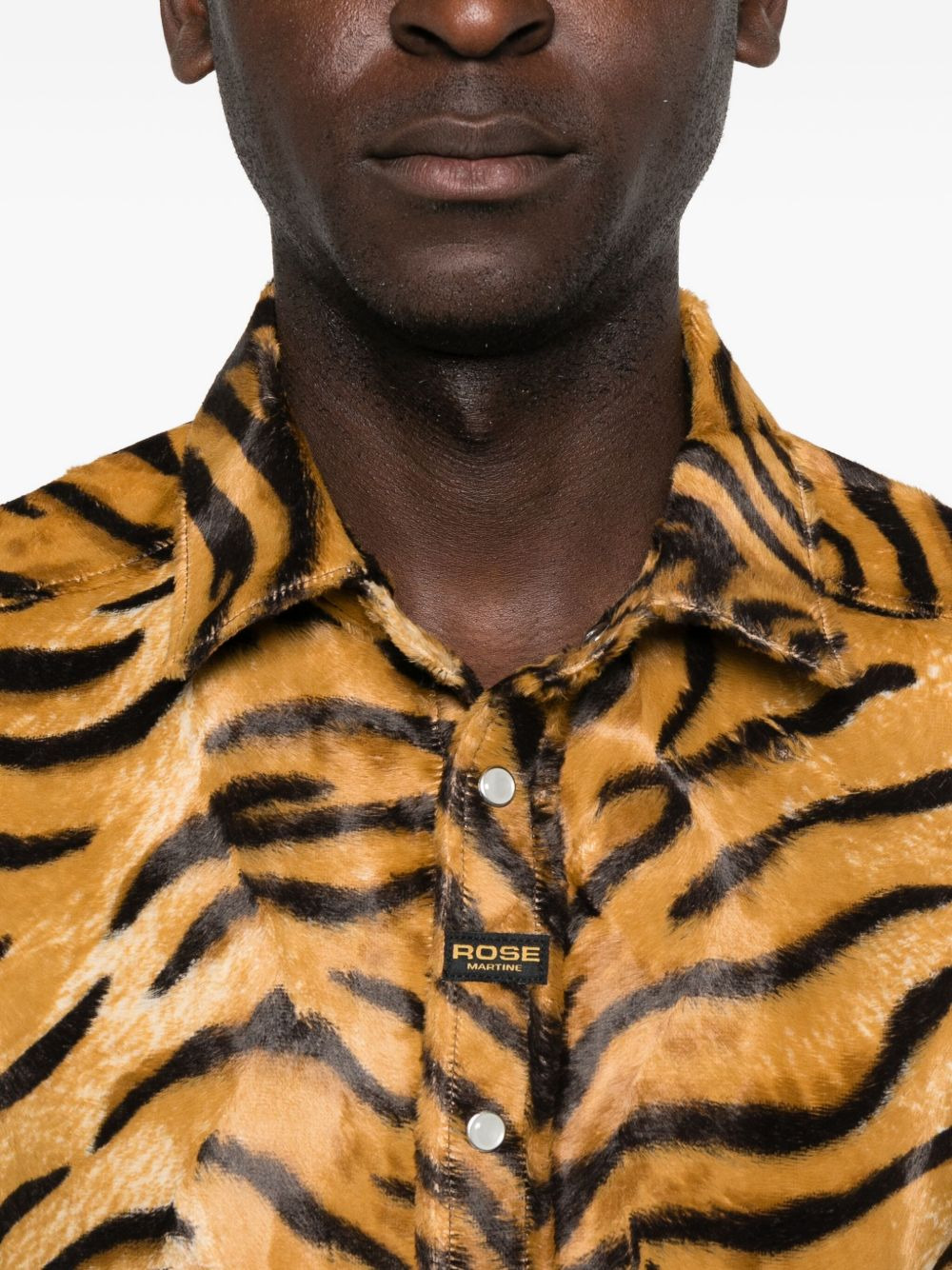 tiger-print felt shirt - 5