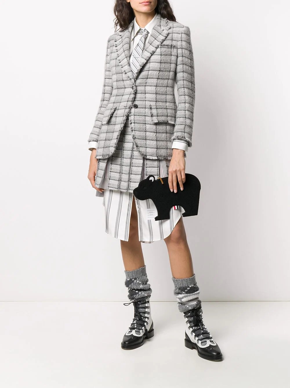 pleated checked skirt - 2