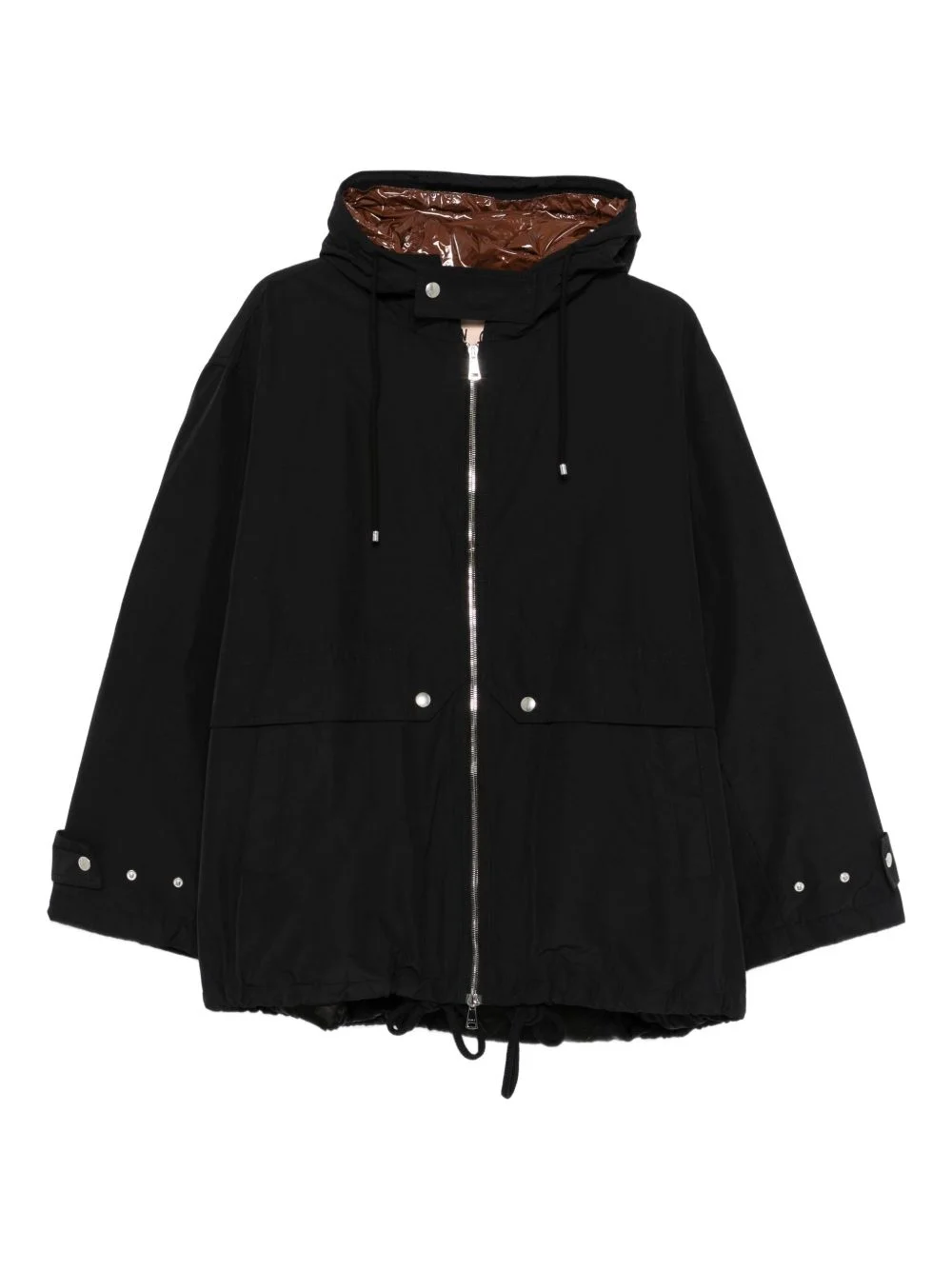 hooded zip-up coat - 1