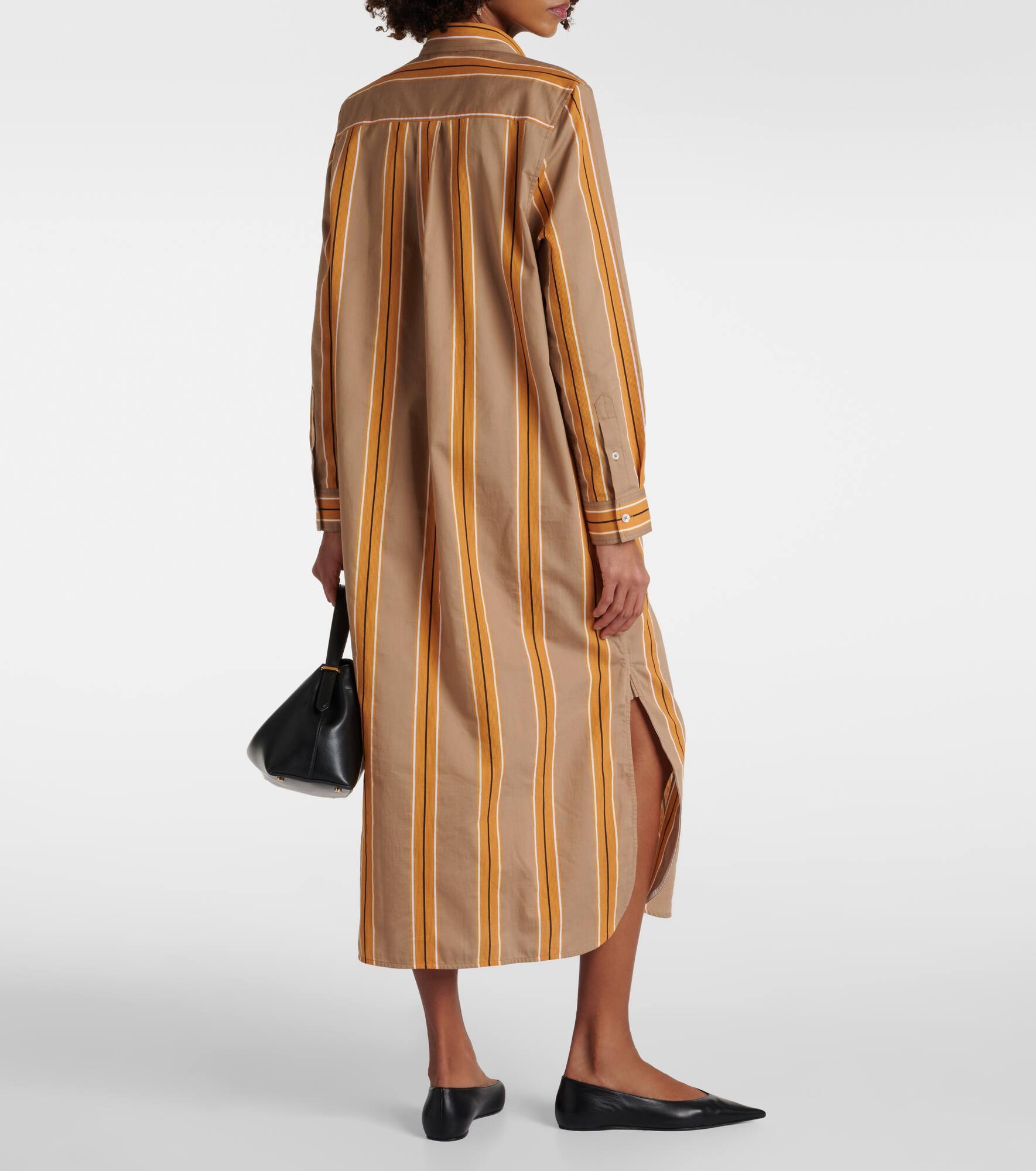 Jacquard striped cotton-blend shirt dress - 3