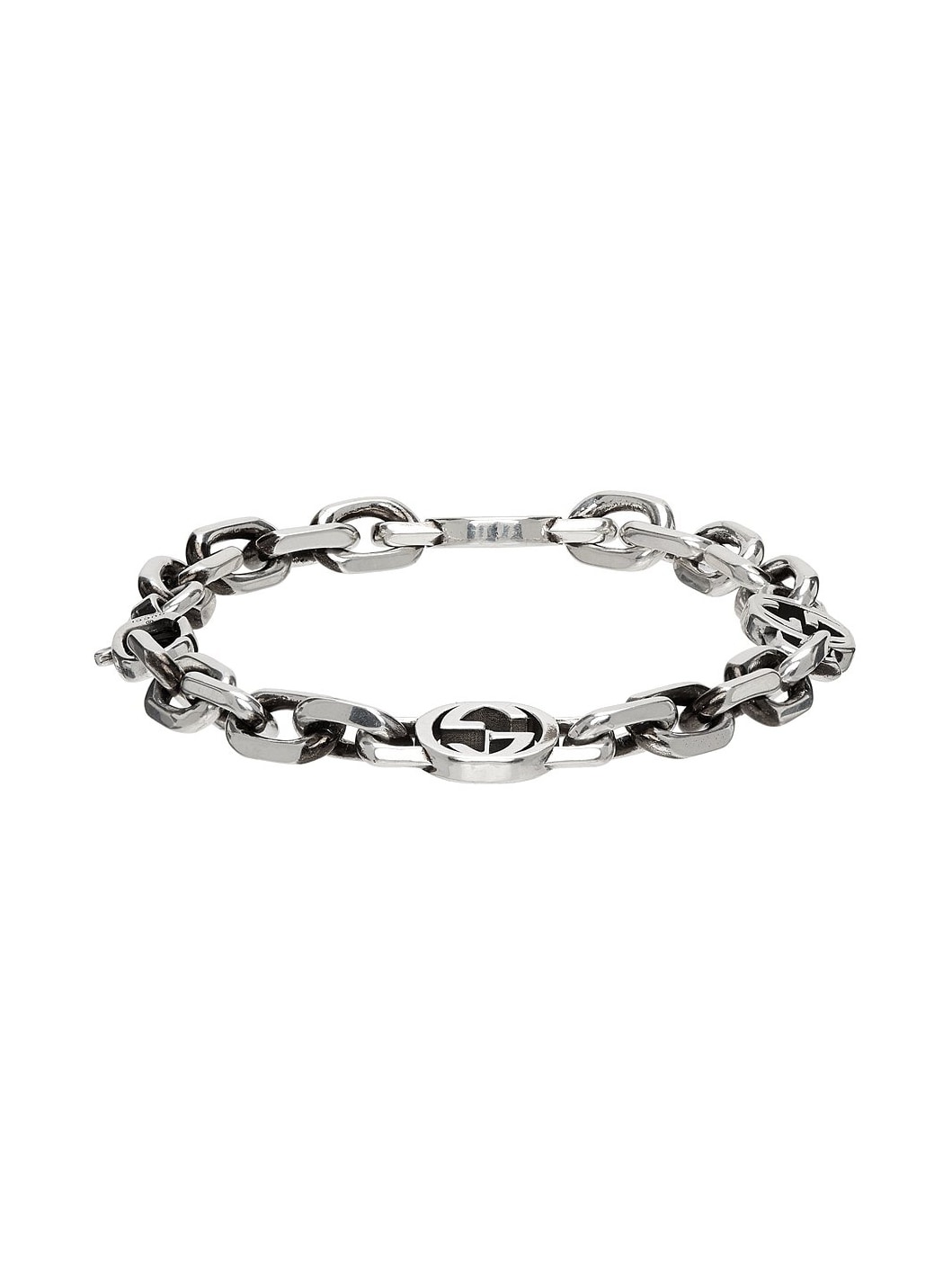Silver Chain Interlocking G Bracelet - 5