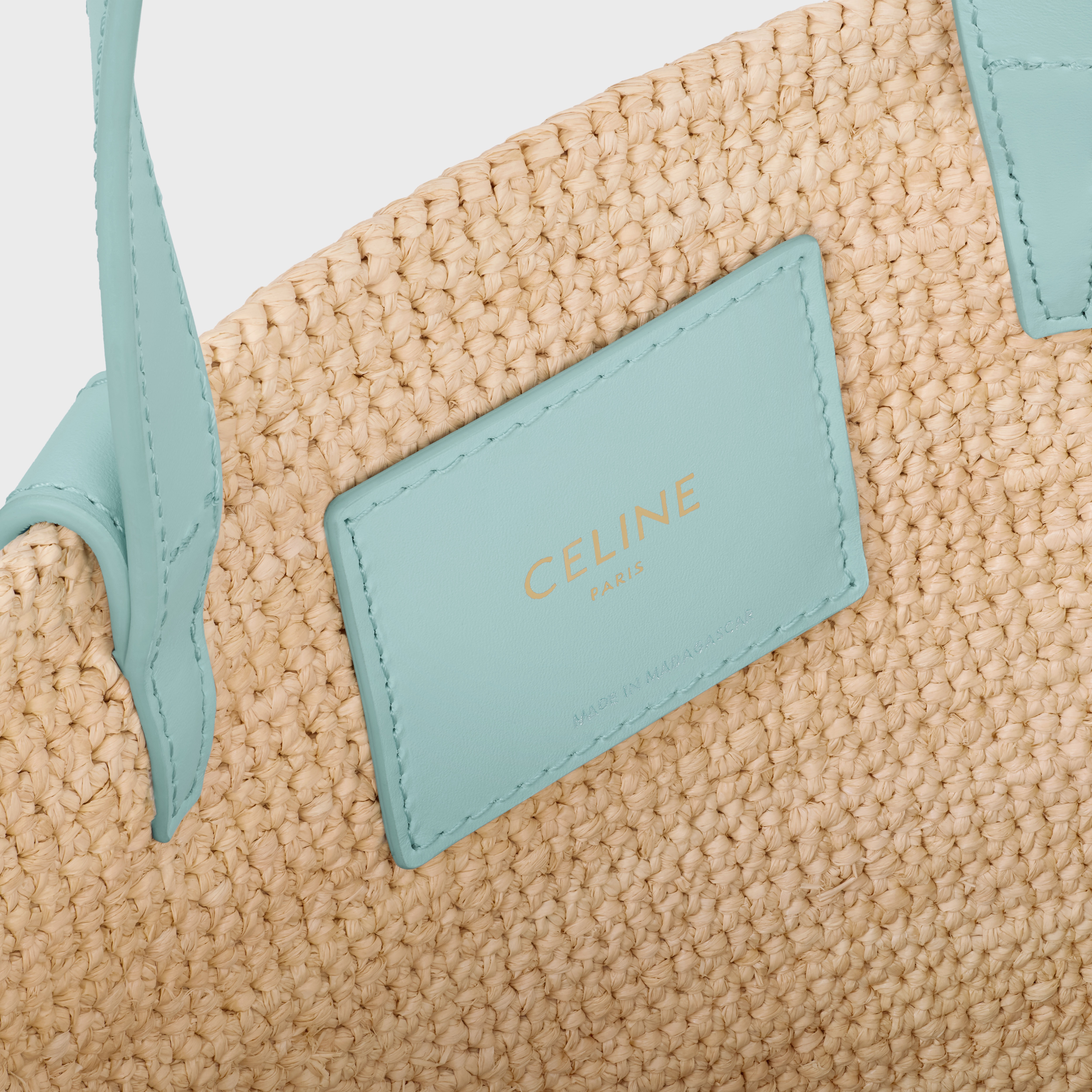 TEEN SUPPLE CELINE CLASSIC PANIER in Raffia and calfskin - 4