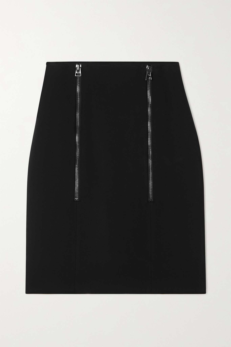 Zip-embellished stretch-cady skirt 1