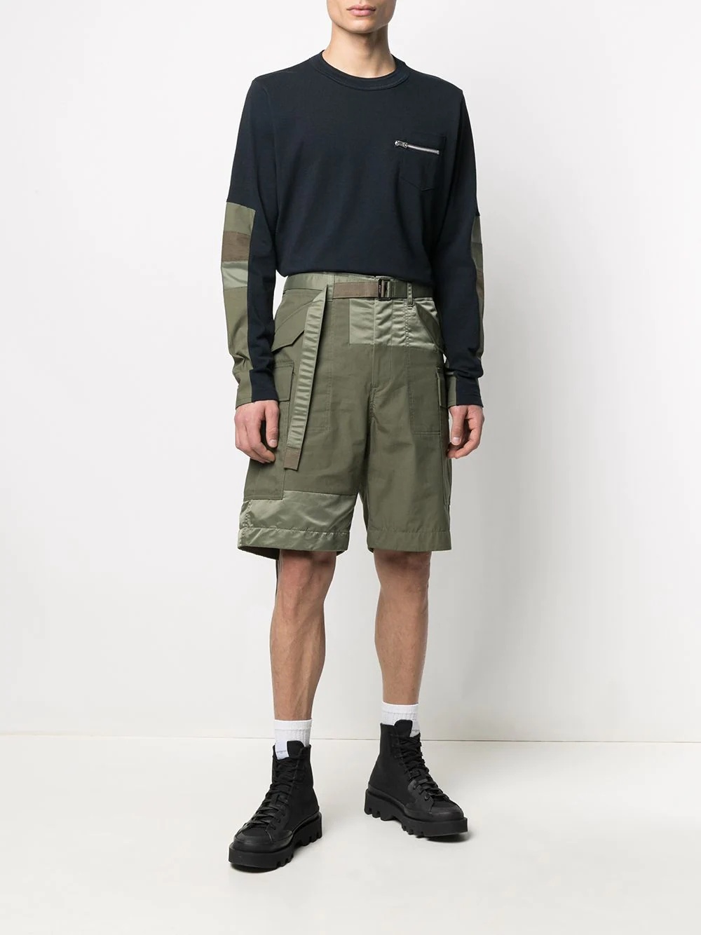 knee-length utility shorts - 2