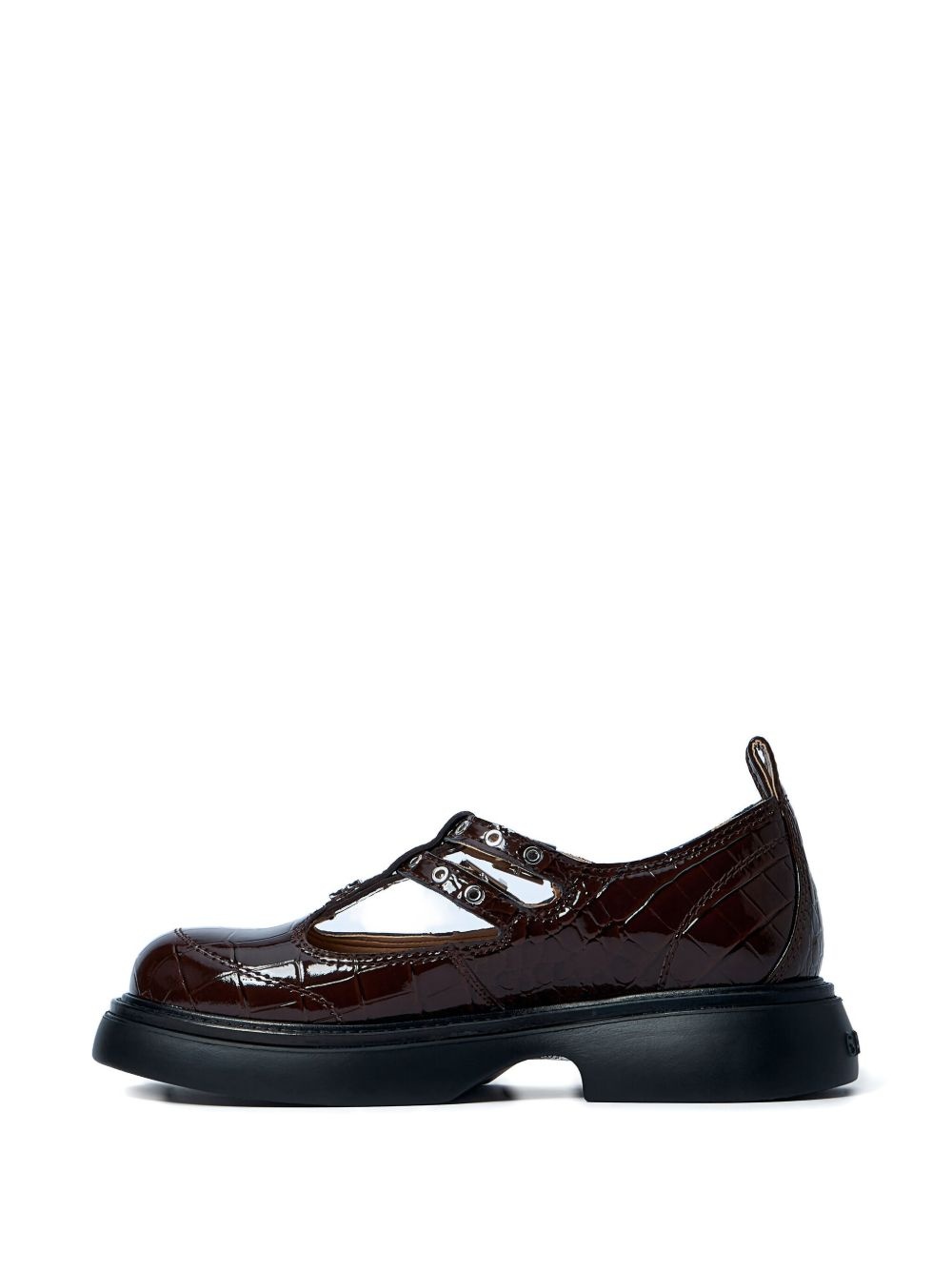 Butterfly crocodile-effect buckle loafers - 3