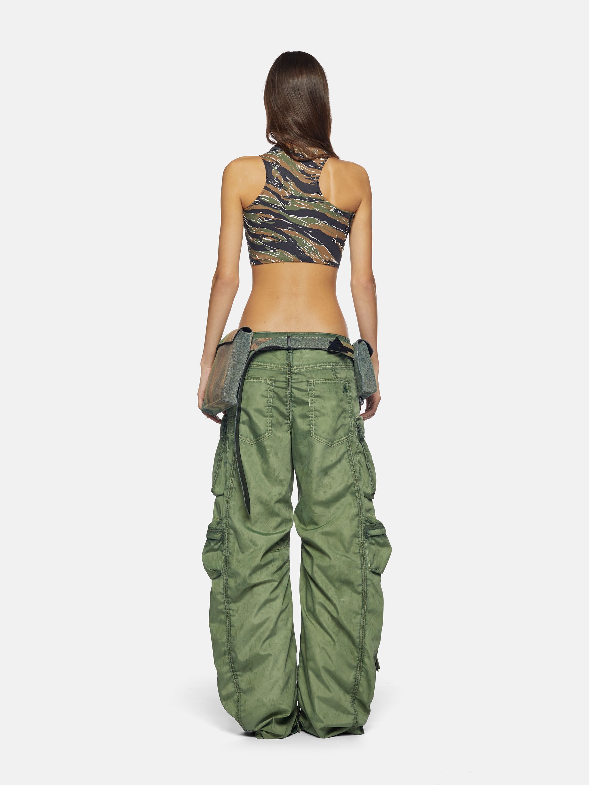 ''FERN'' MILITARY GREEN LONG PANTS - 3