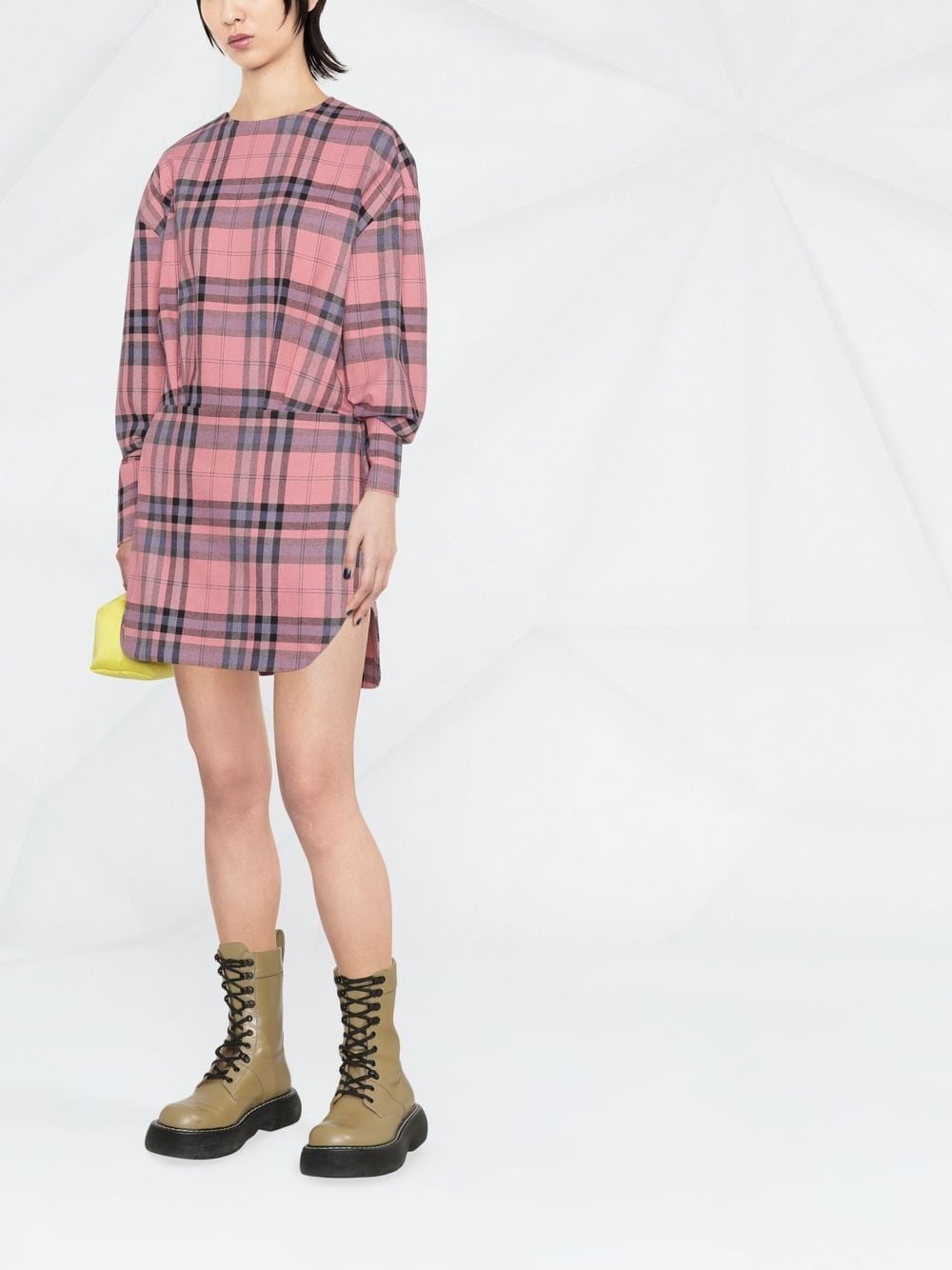 plaid check minidress - 2