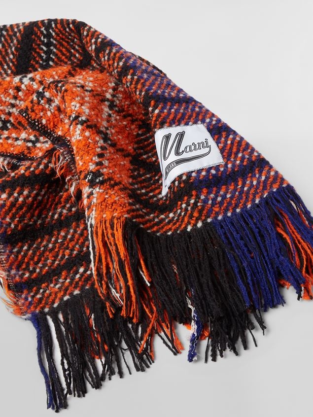 CHECK WOOL SCARF - 3