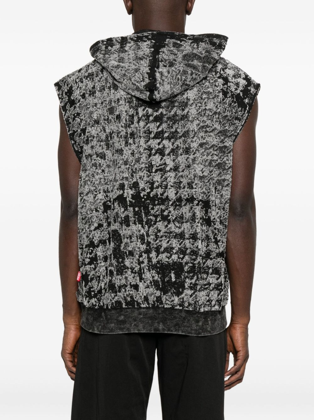 hooded zip-up vest - 3