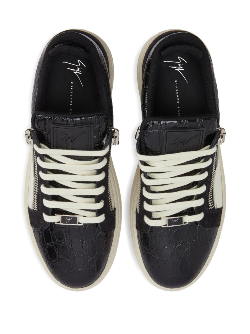 Gz94 crocodile-effect zip-detail sneakers - 3