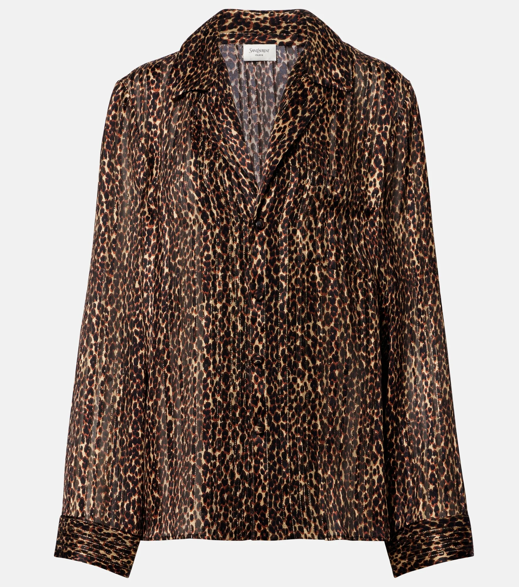 Leopard-print silk blouse - 1