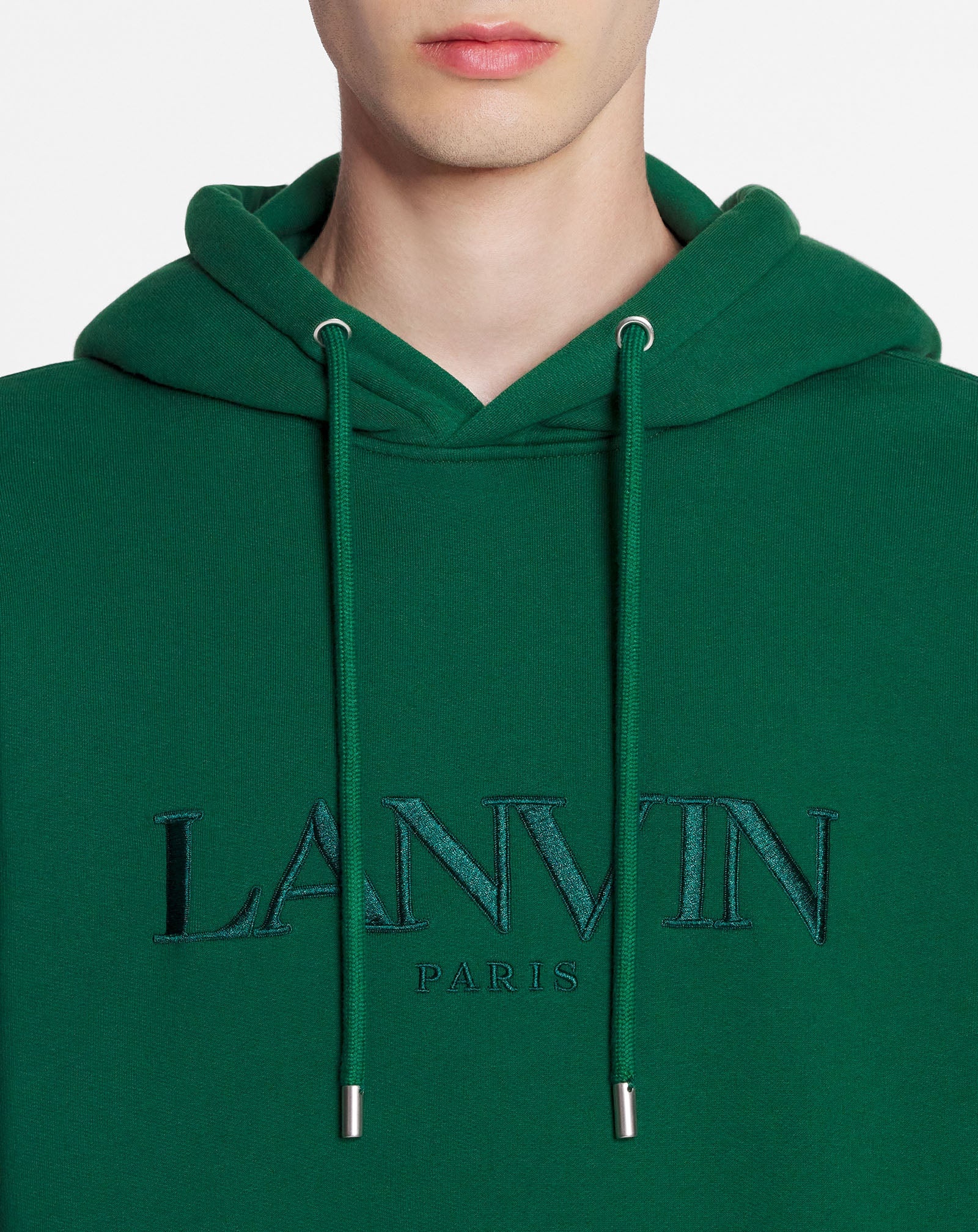 LOOSE-FITTING HOODIE WITH EMBROIDERED LANVIN LOGO - 5