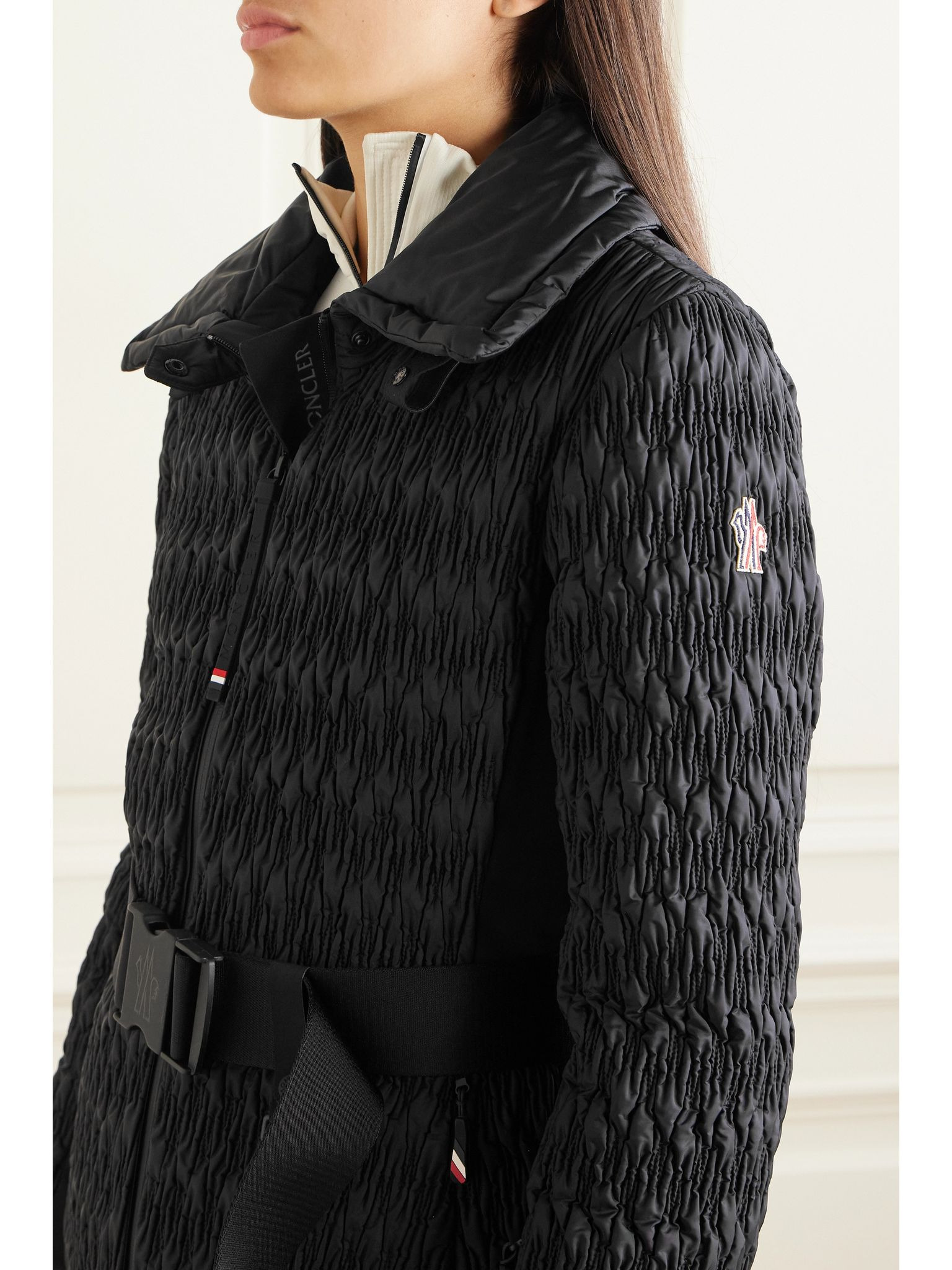 Plantrey hooded belted faux fur-trimmed quilted shell down jacket Black - 5