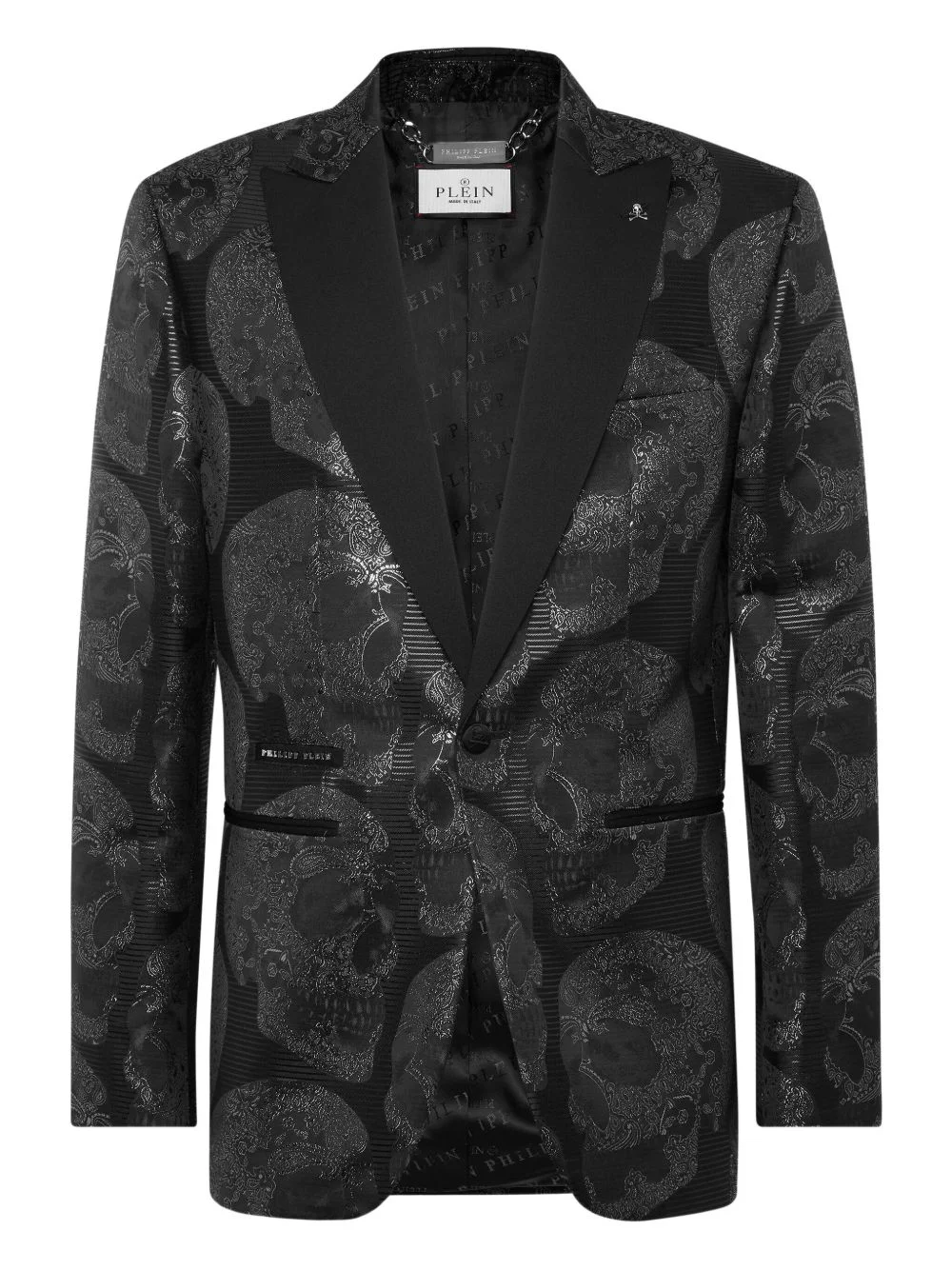 skull jacquard blazer - 1