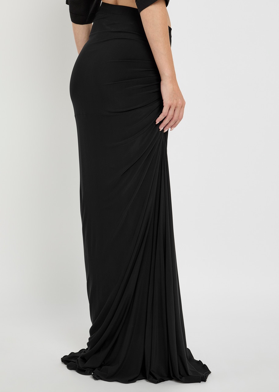 Alaïa Ruched Stretch-mesh Maxi Skirt - 3
