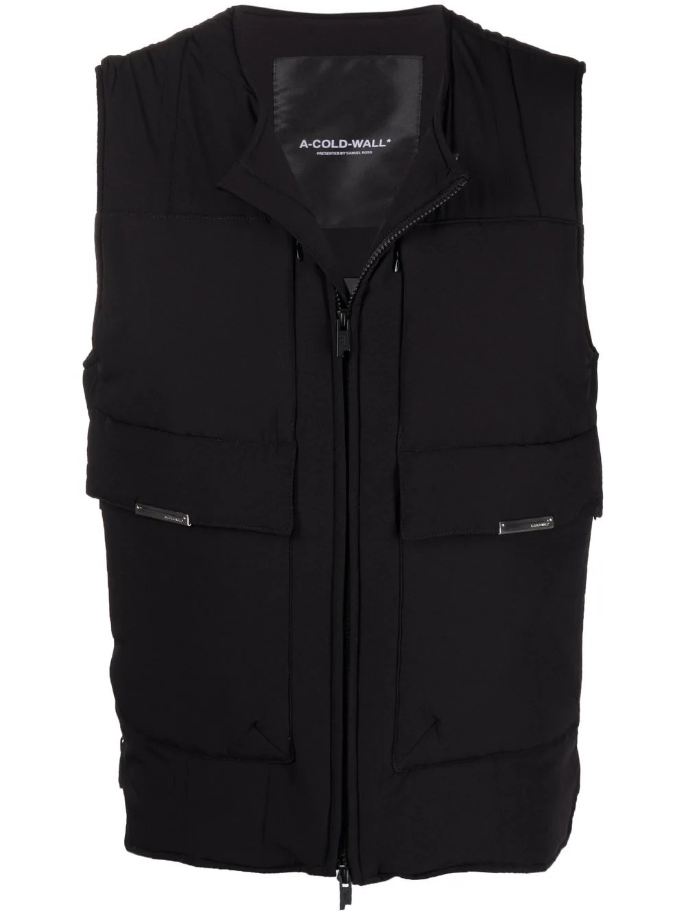 logo-plaque zip-up gilet - 1