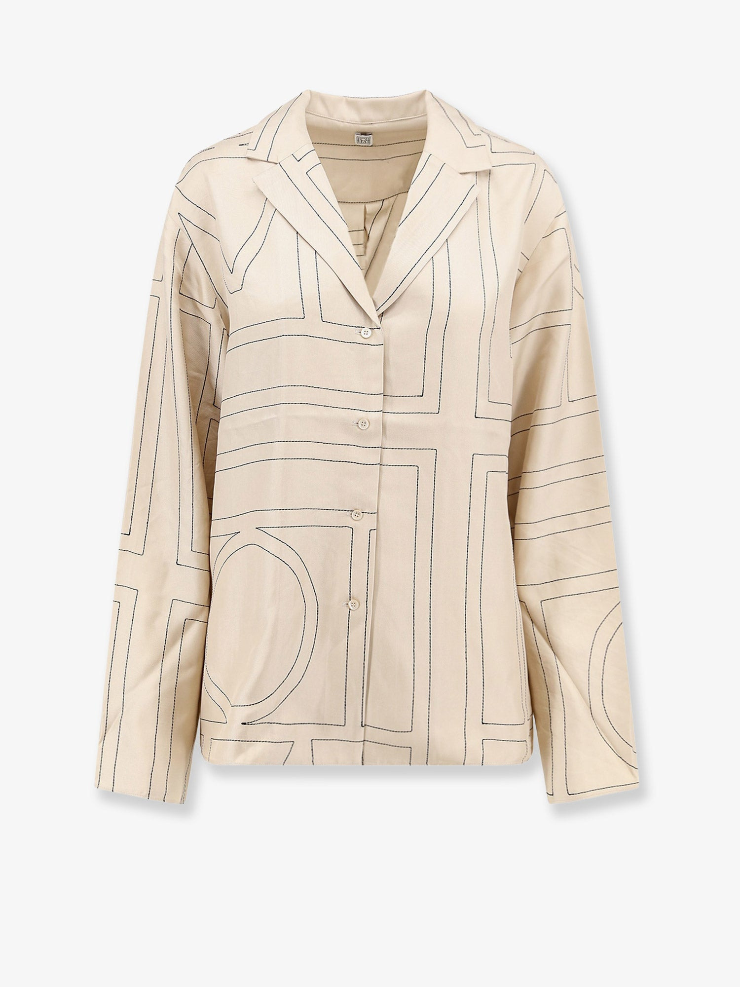 Toteme Silk Shirt With Monogram Logo Embroidery - 1