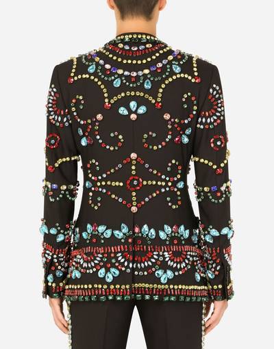 Dolce & Gabbana Double-breasted Sicilia-fit jacket with crystal embellishment outlook