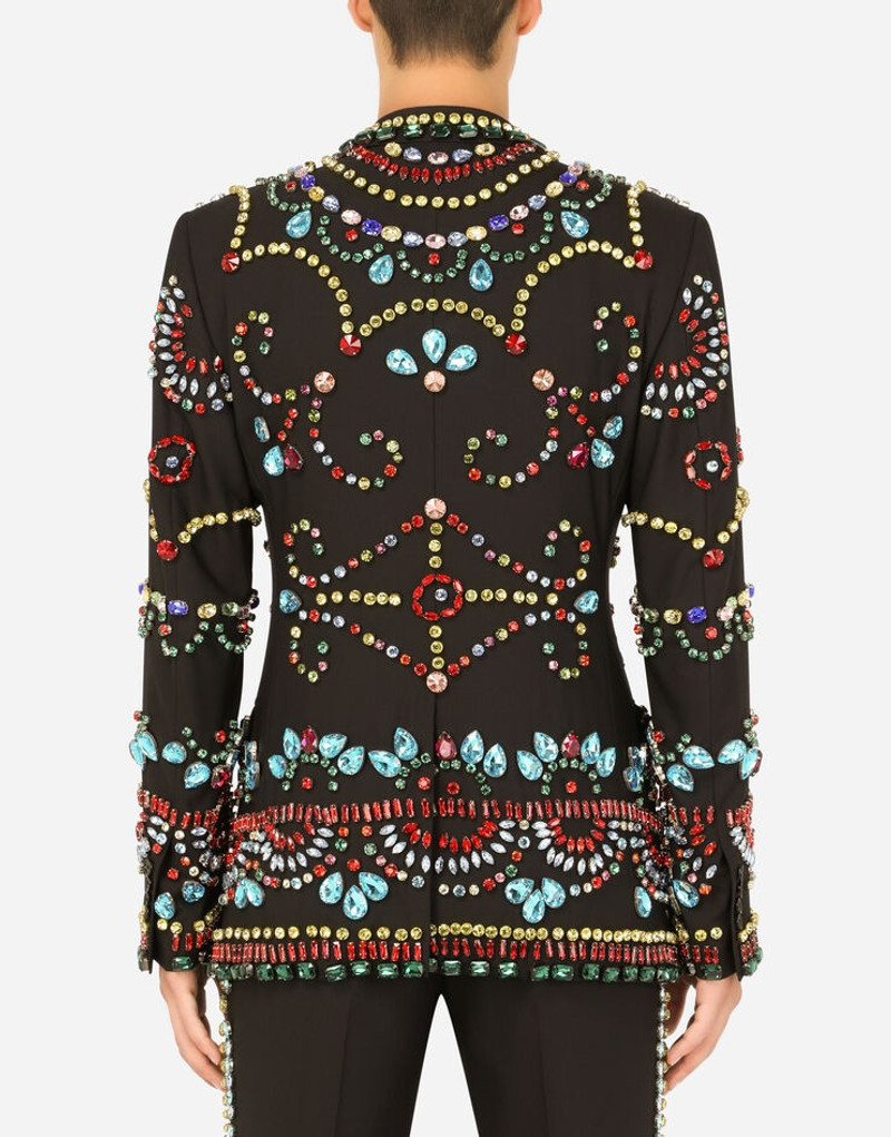Double-breasted Sicilia-fit jacket with crystal embellishment 3