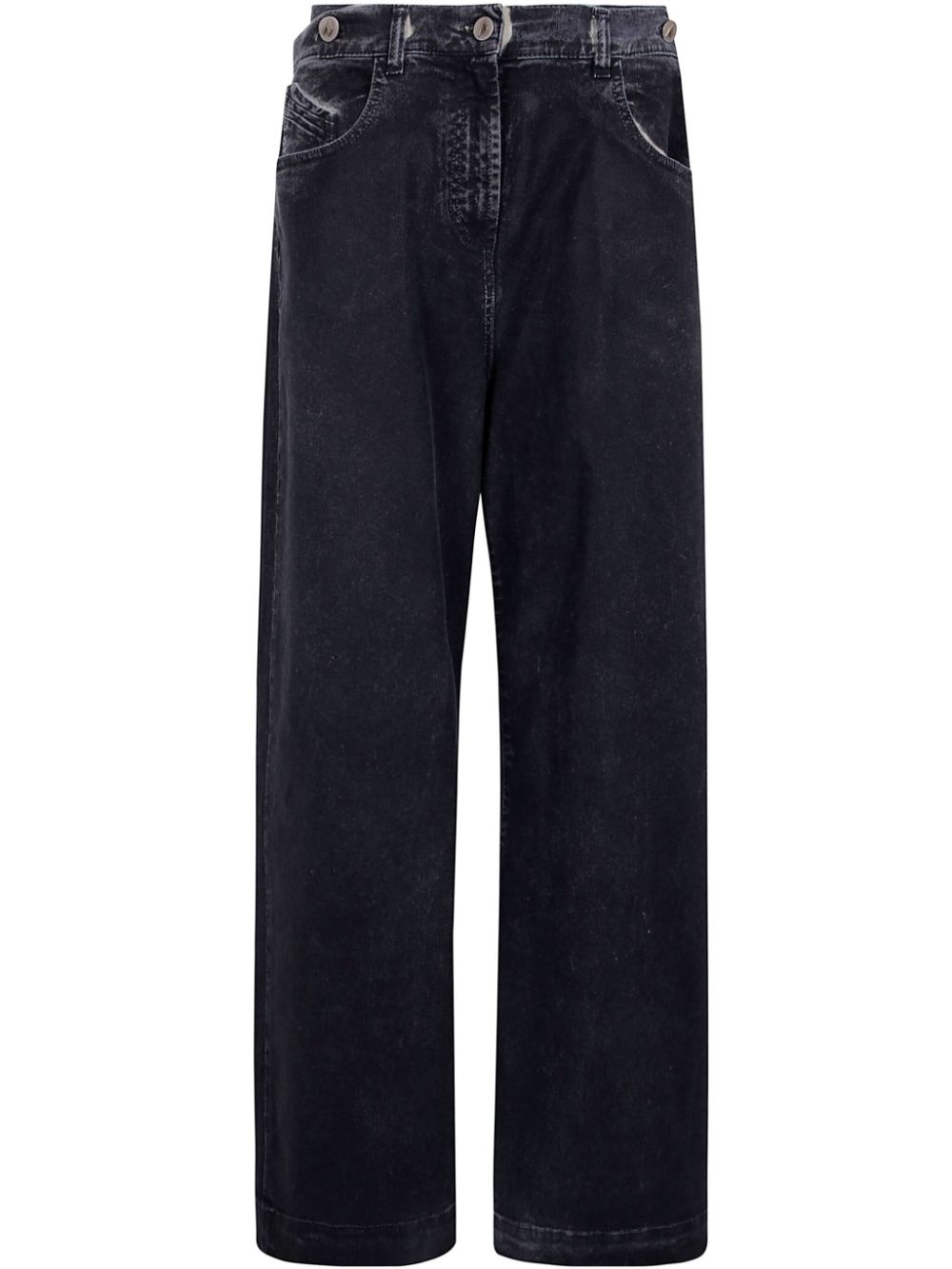 double-waistband baggy jeans - 1