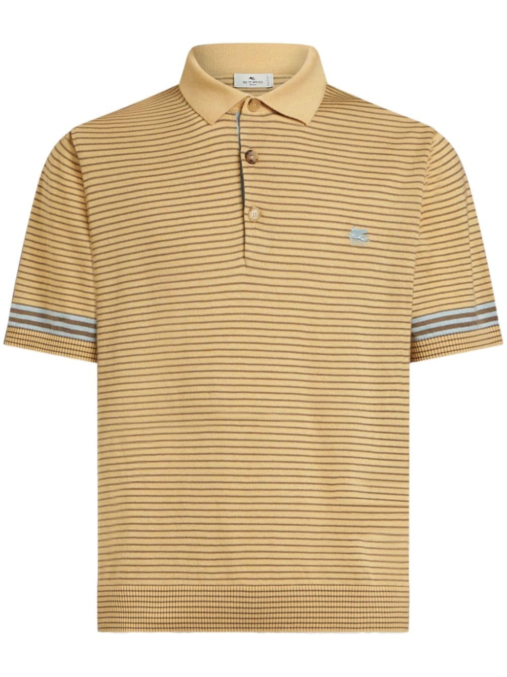 striped knitted polo shirt - 1