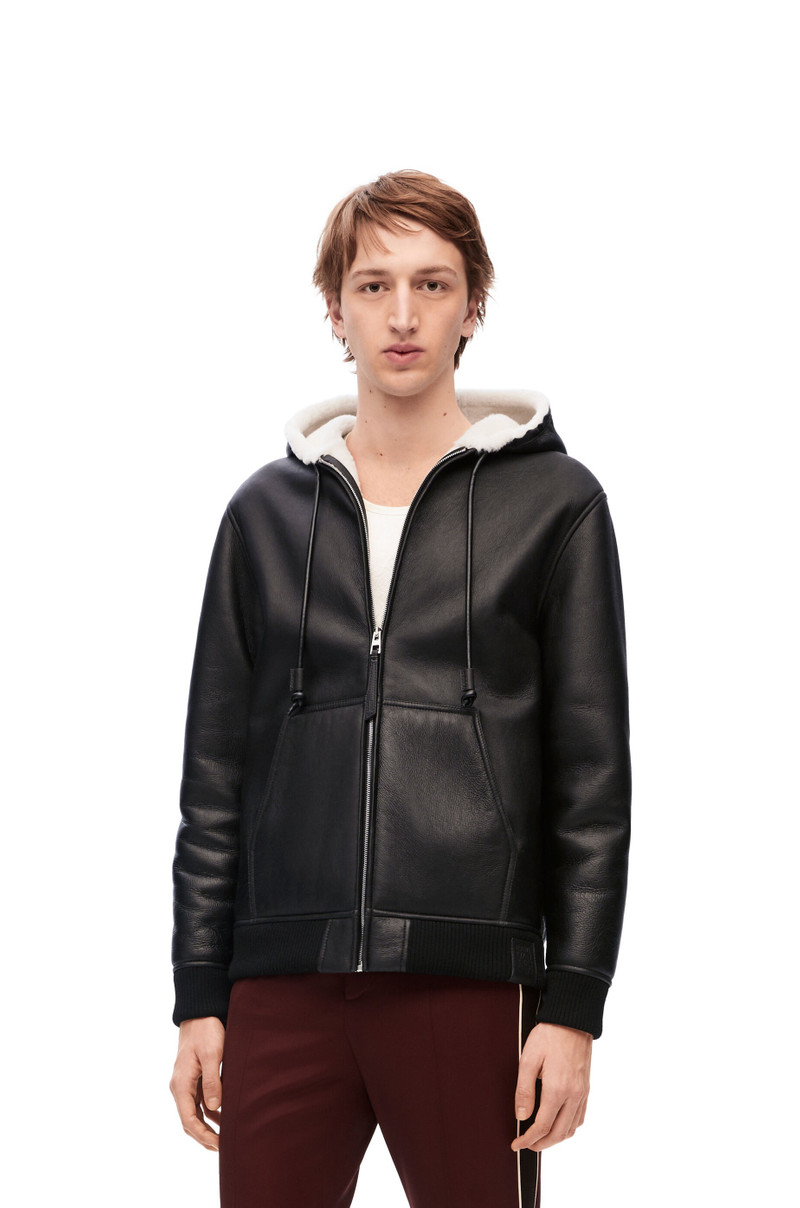 Zip-up hoodie in shearling 3