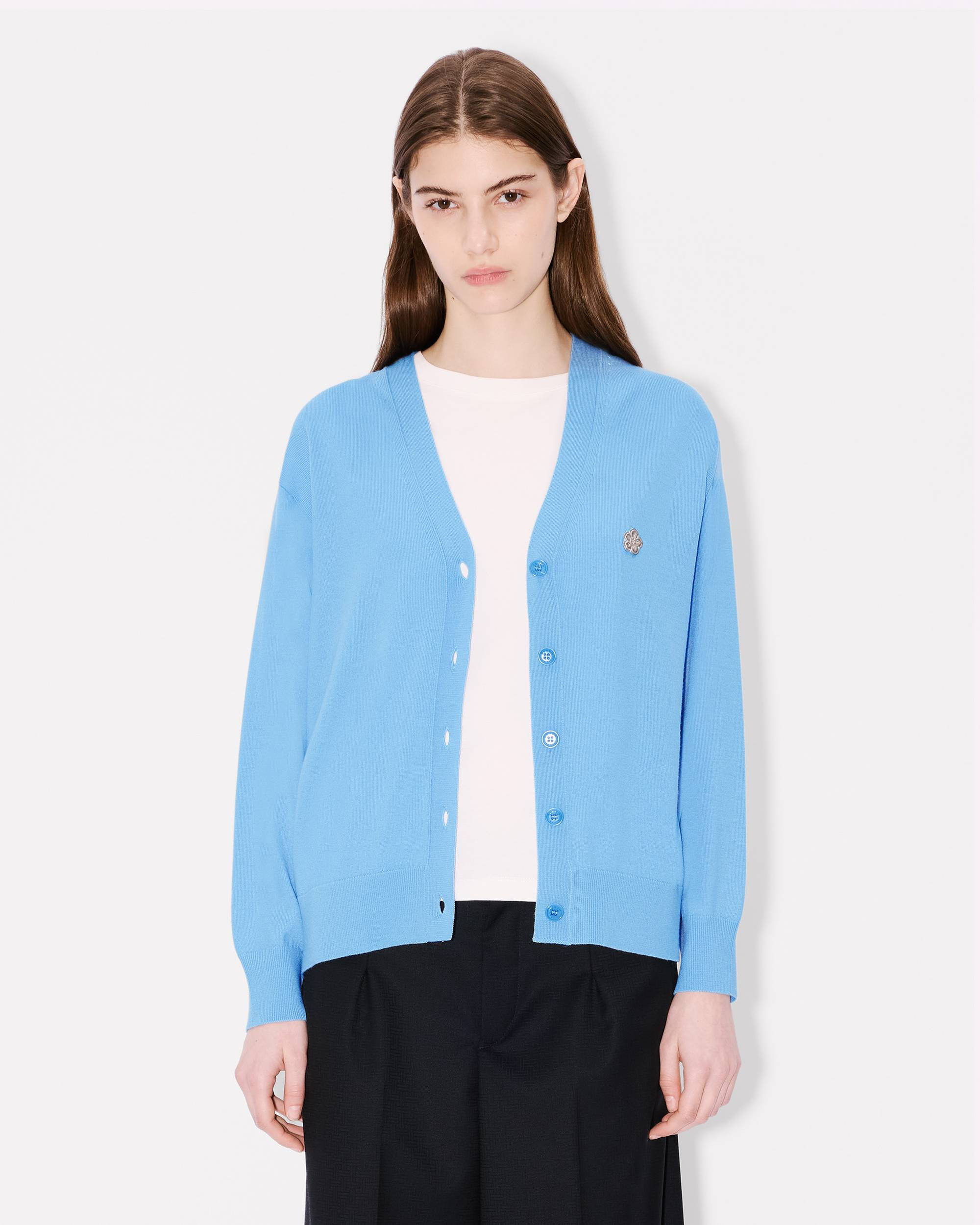 'Boke Flower' embroidered cardigan in Merino wool - 3