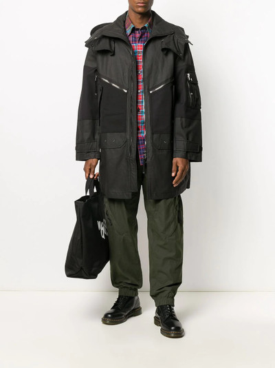 Diesel flap-pocket hooded parka coat outlook