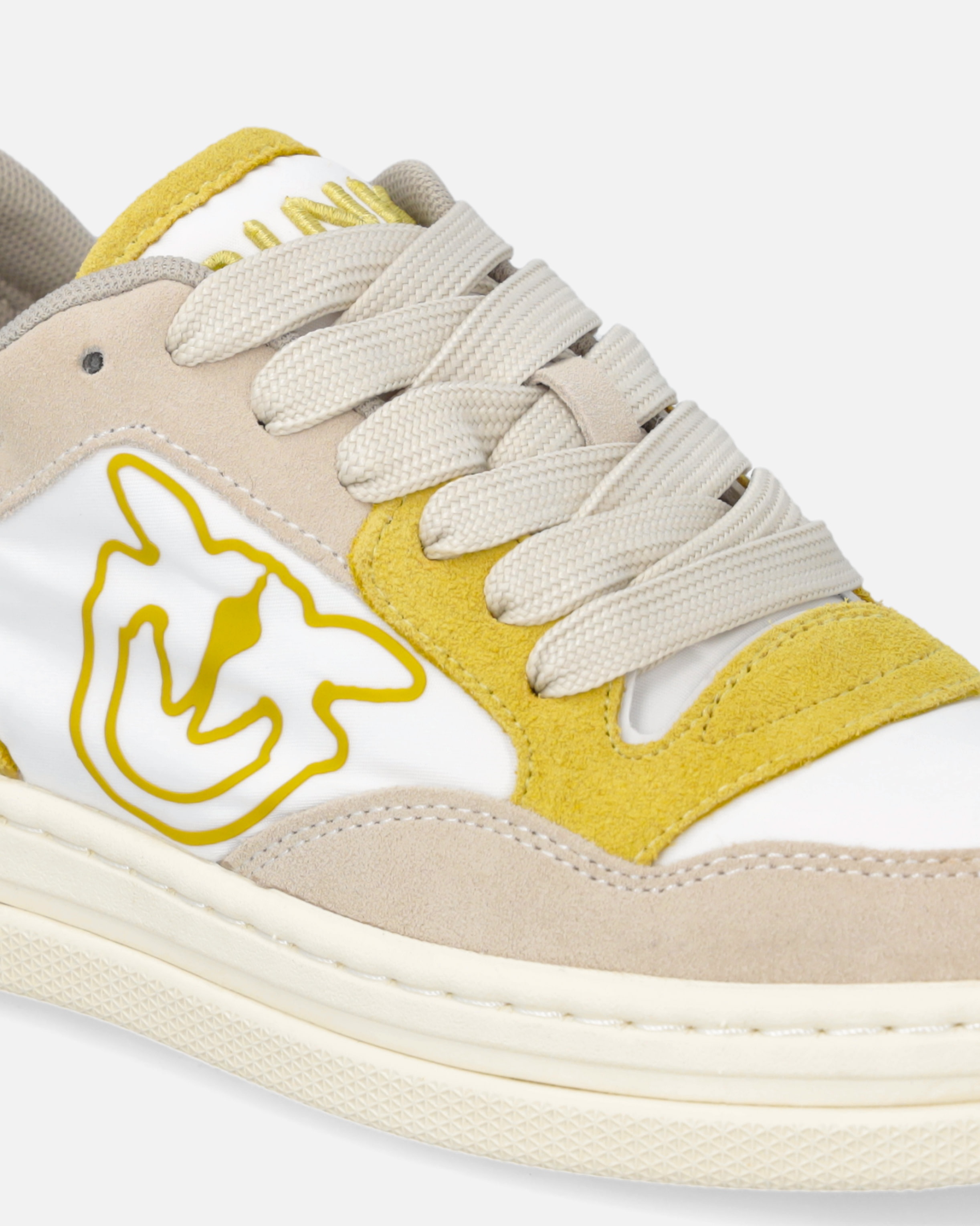 FLAT LEATHER SNEAKERS WITH CONTRASTING LOGO - 4