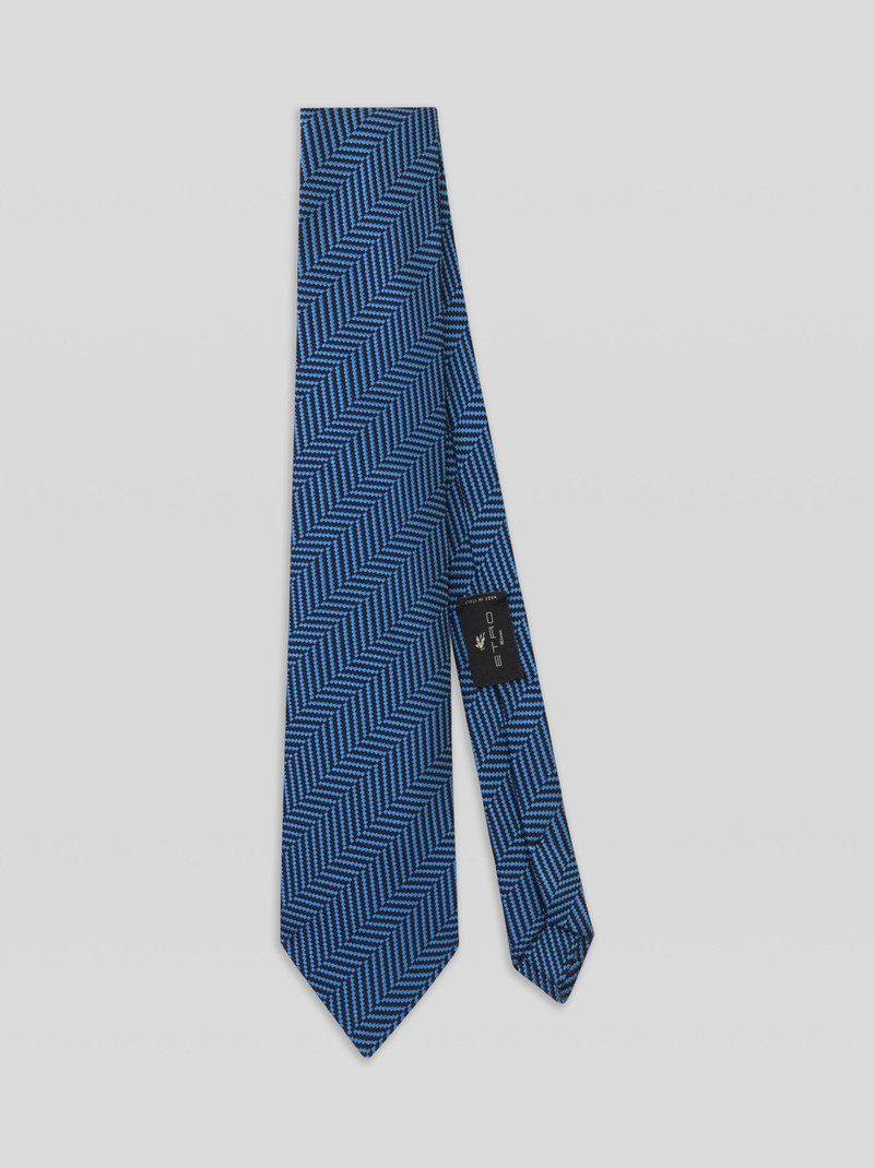 CHEVRON JACQUARD SILK TIE 1