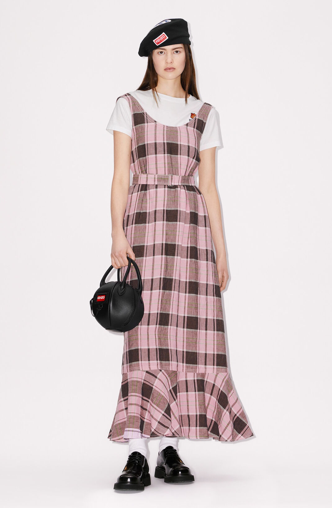 Long checked linen dress - 2