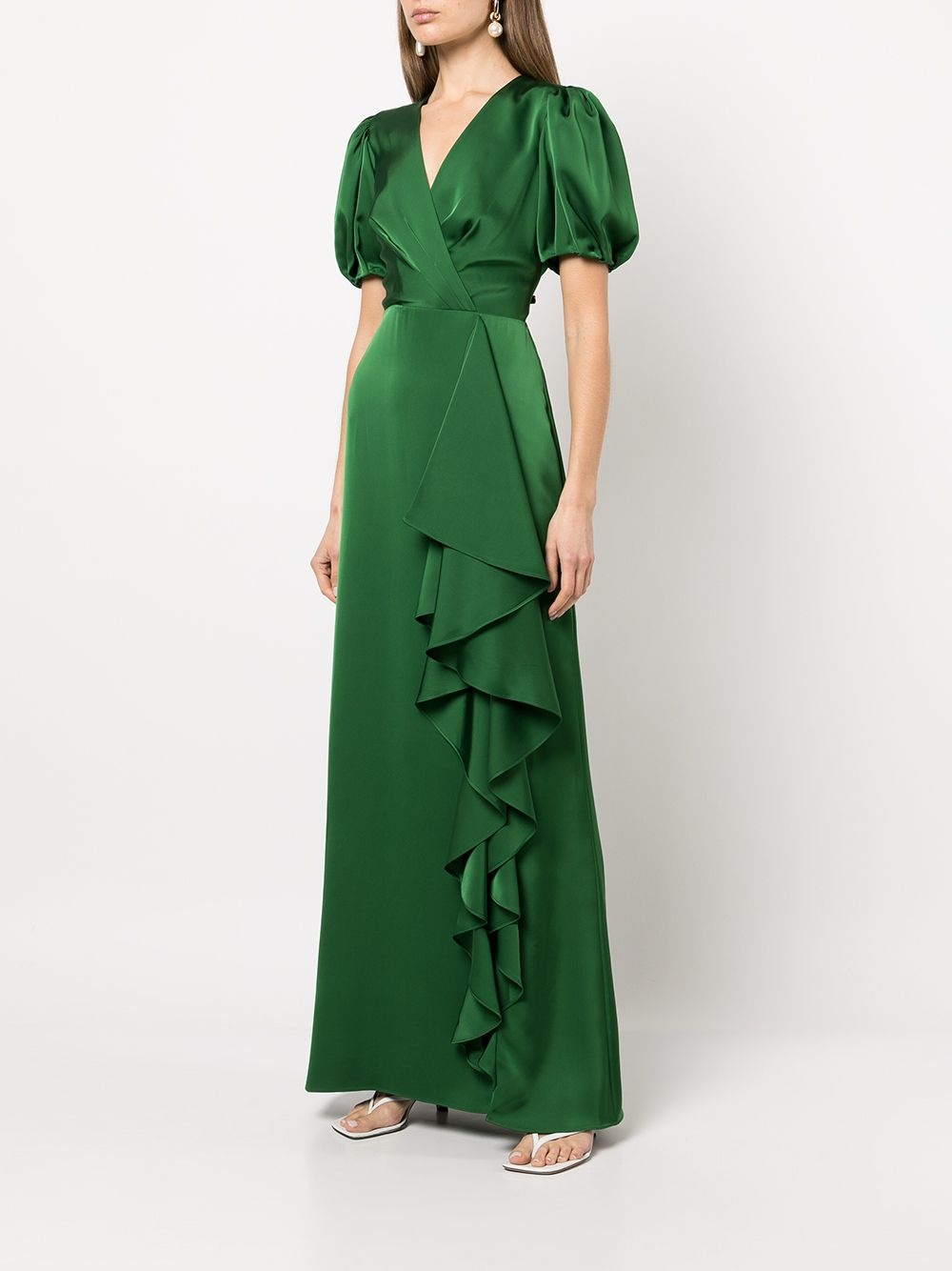 Mila ruffle-drape gown - 3