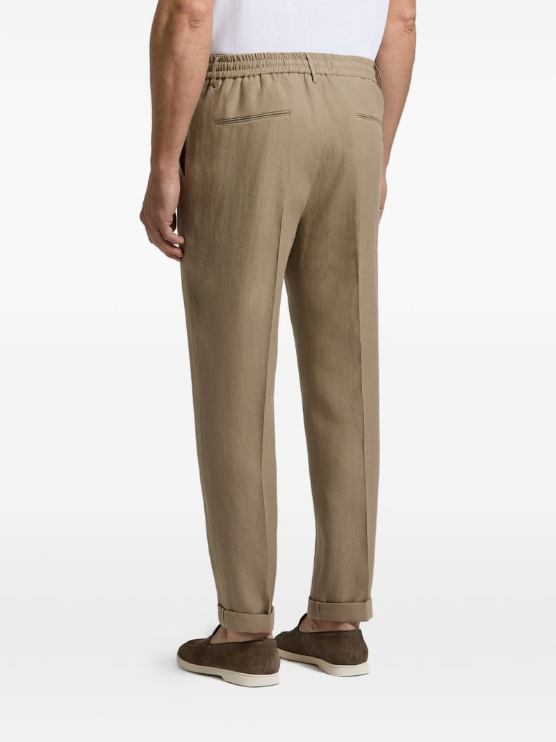 drawstring-waistband pressed-crease trousers 3