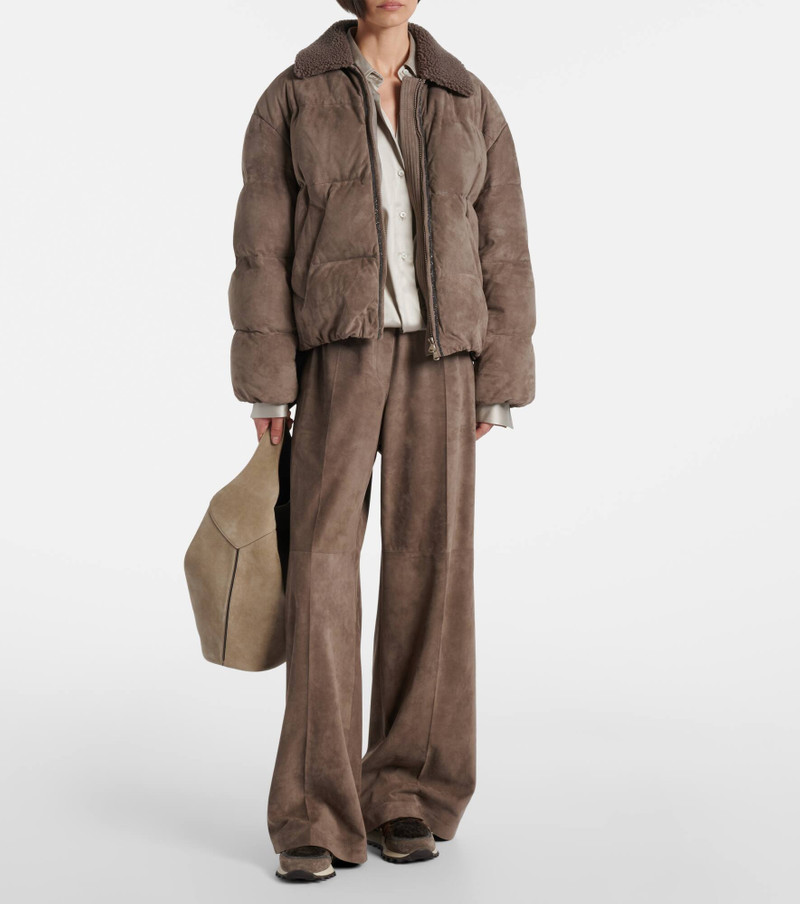 Brunello Cucinelli Shearling-lined suede low-top sneakers outlook