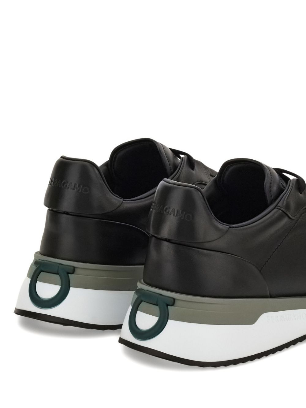 lace-up leather low-top sneakers - 5