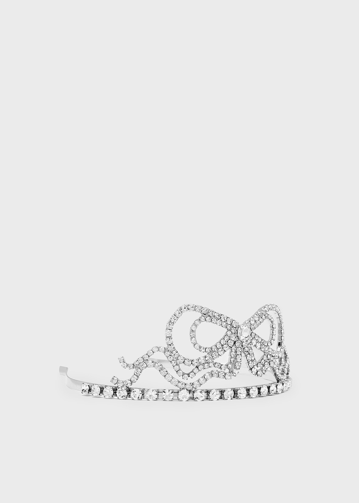 METAL TIARA WITH CRYSTALS AND BOW - 2
