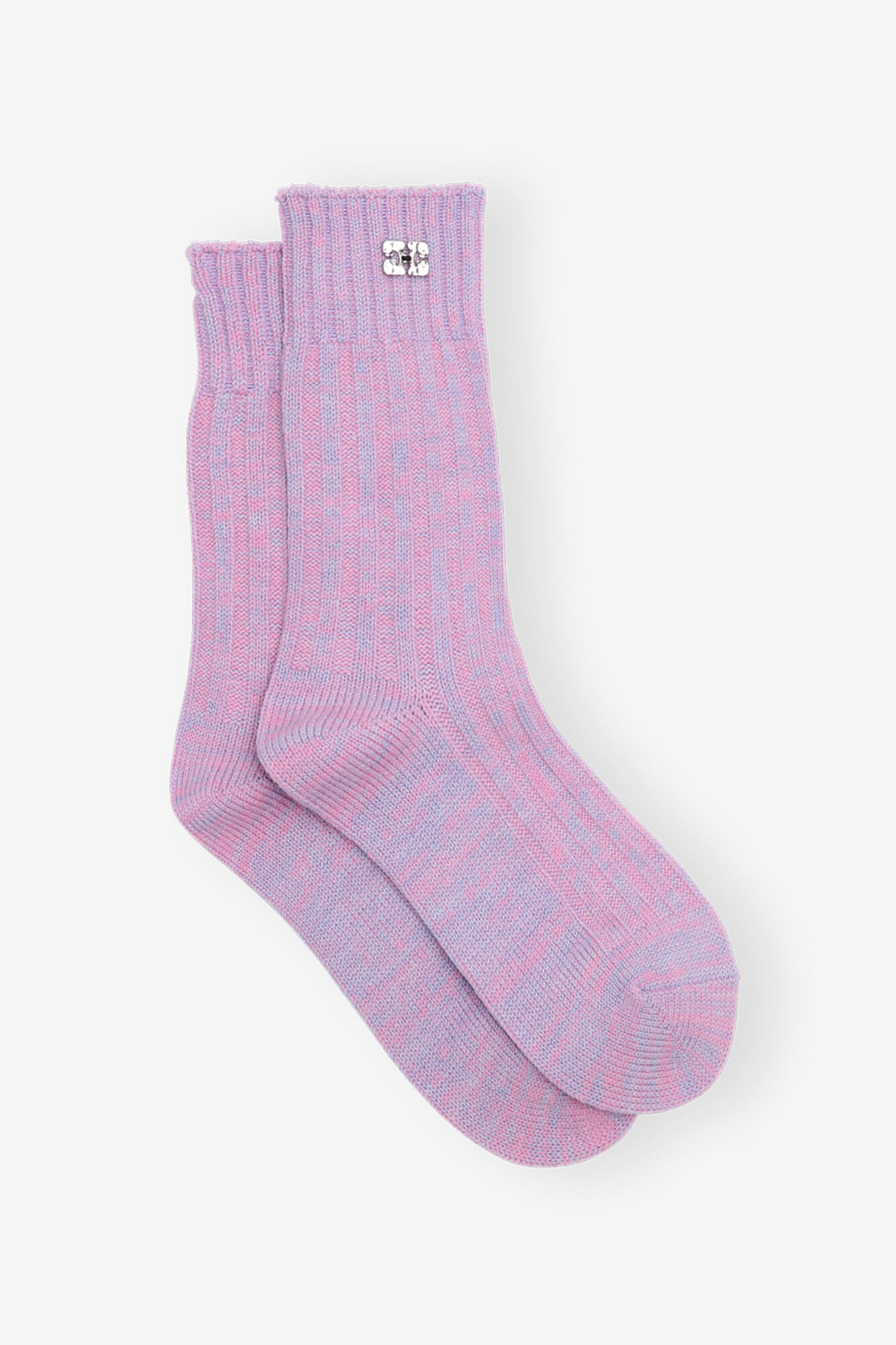 PURPLE MELANGE RIBBED SOCKS - 1