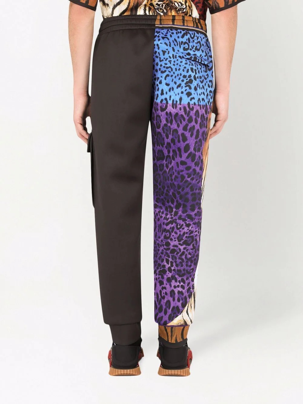 tiger-print track pants - 4