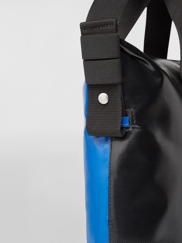 BI-COLOURED BLACK AND BLUE PVC TRIBECA BAG - 5