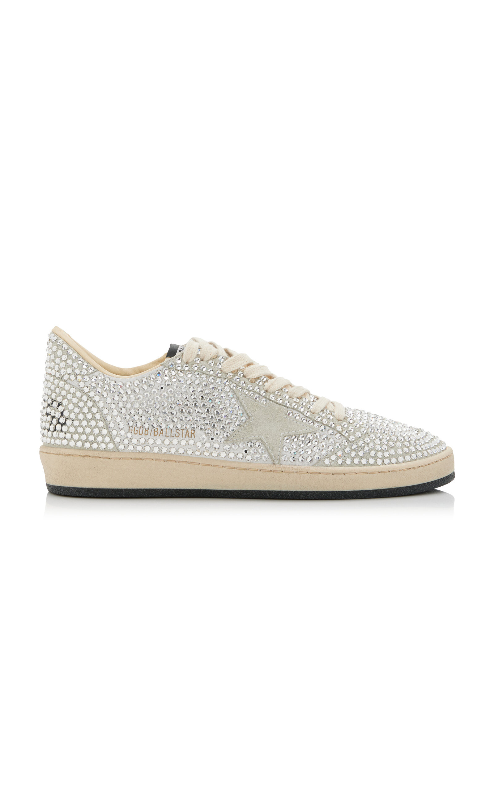 Ballstar Crystal-Embellished Suede Sneakers silver - 1