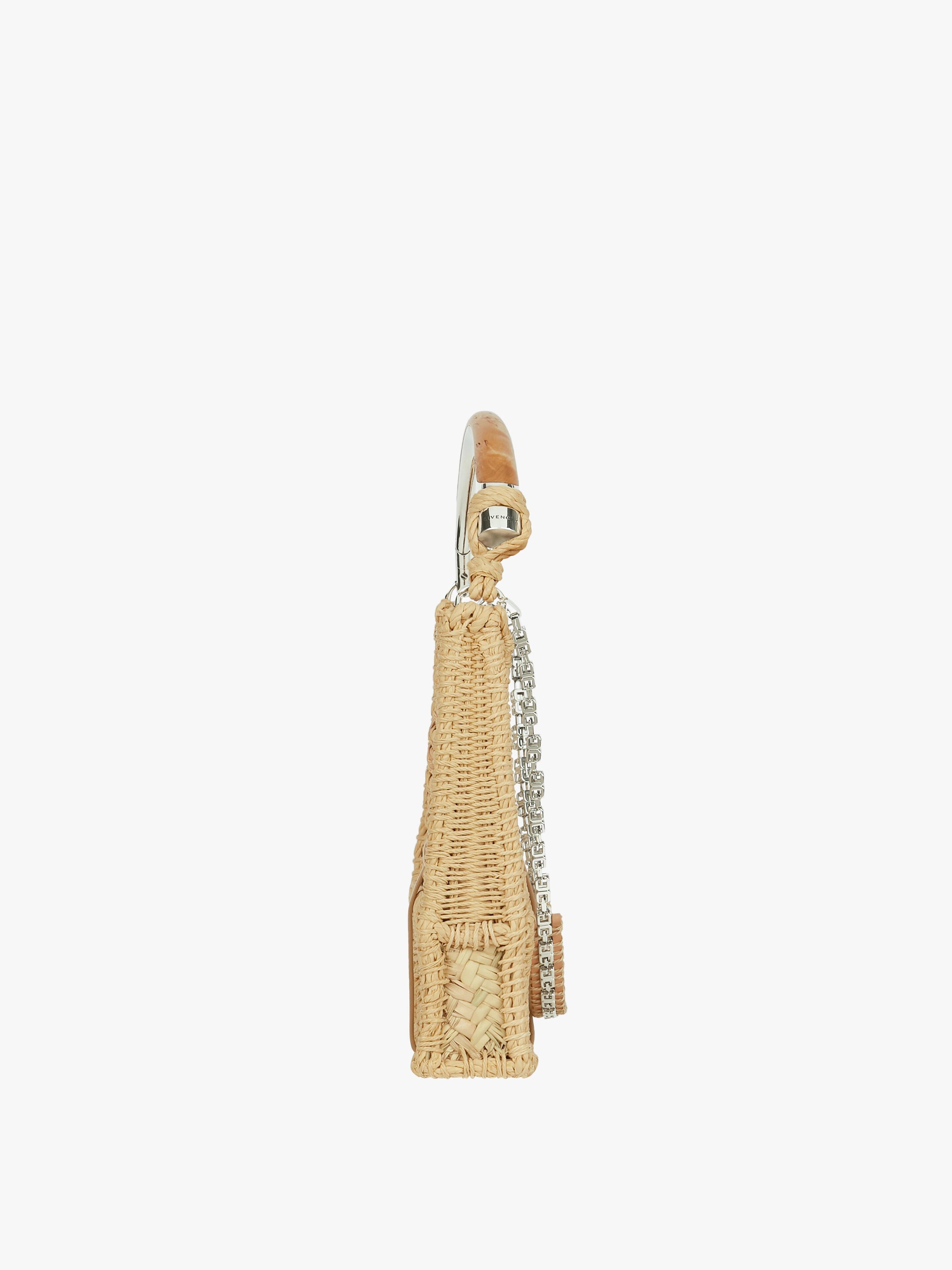 SMALL CUT OUT BAG IN BRAIDED RATTAN WITH CHAIN - 3
