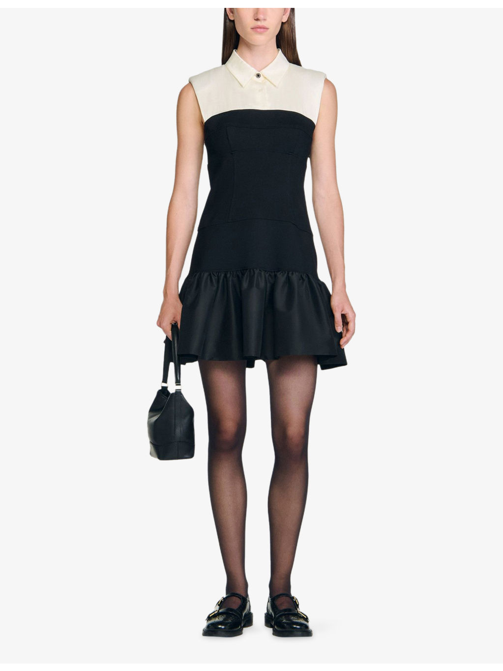 Ruffle-Hem Two-Tone Woven Mini Dress - 2