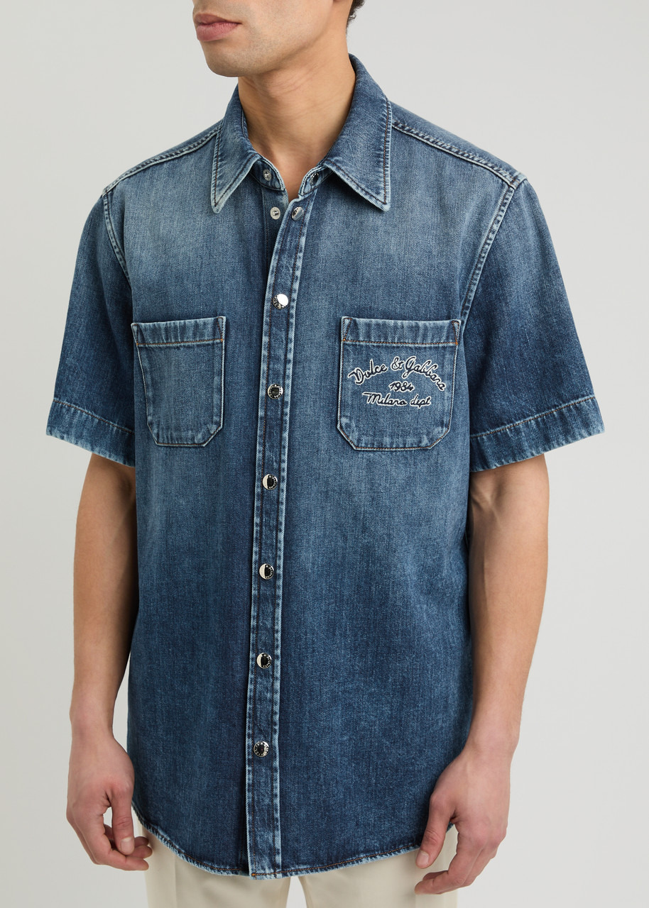 Dolce & Gabbana Logo-embroidered Denim Shirt - 5