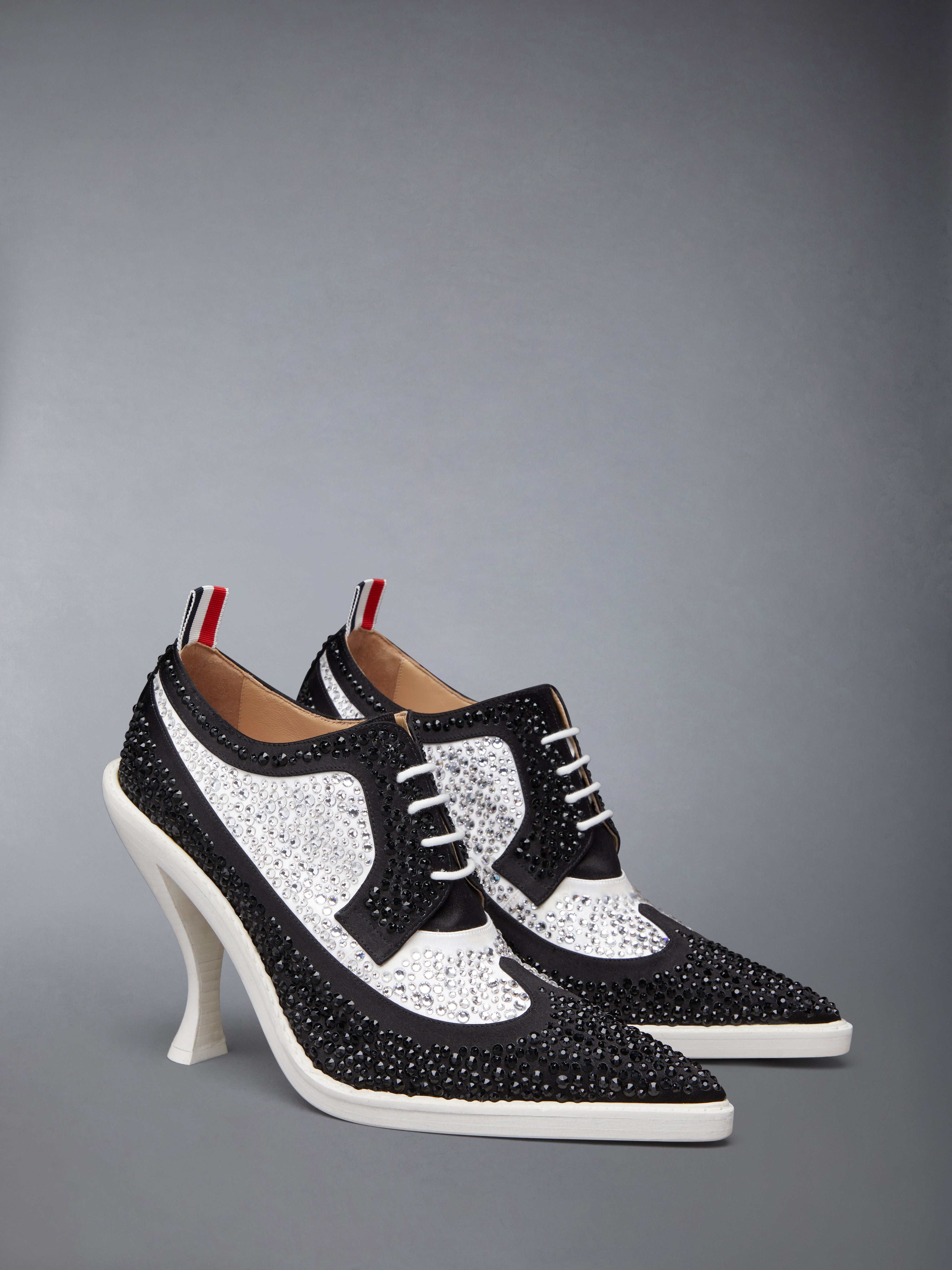 SWAROVSKI SATIN HEELED LONGWING BROGUE - 2